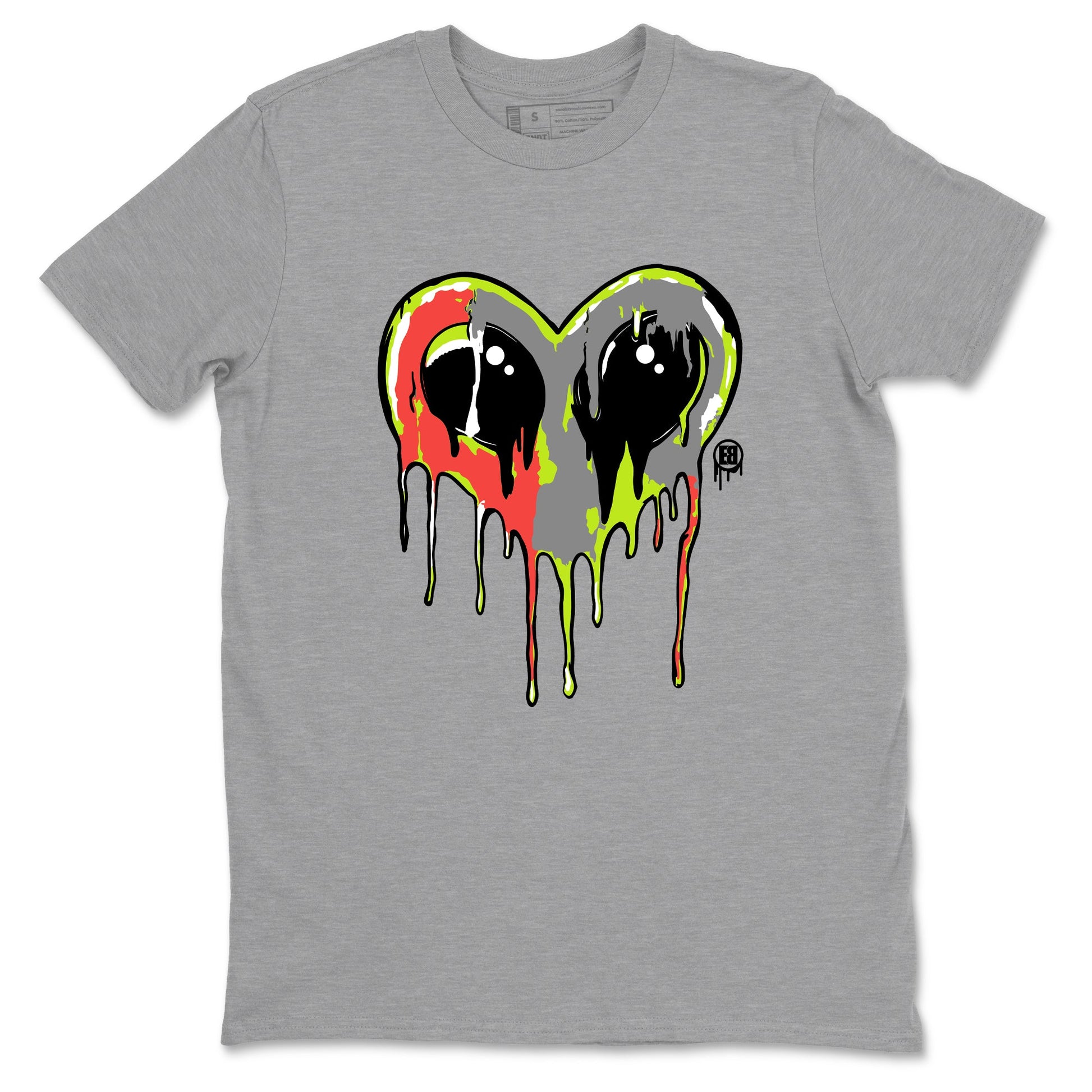 Sneaker Threads – Sneaker Tees To Match Air Max 90 Spruce Aura and Ghost Green – Heart Alien Graphic Tee Heather Grey 2. Perfect for Jordan releases 2025 colorways.