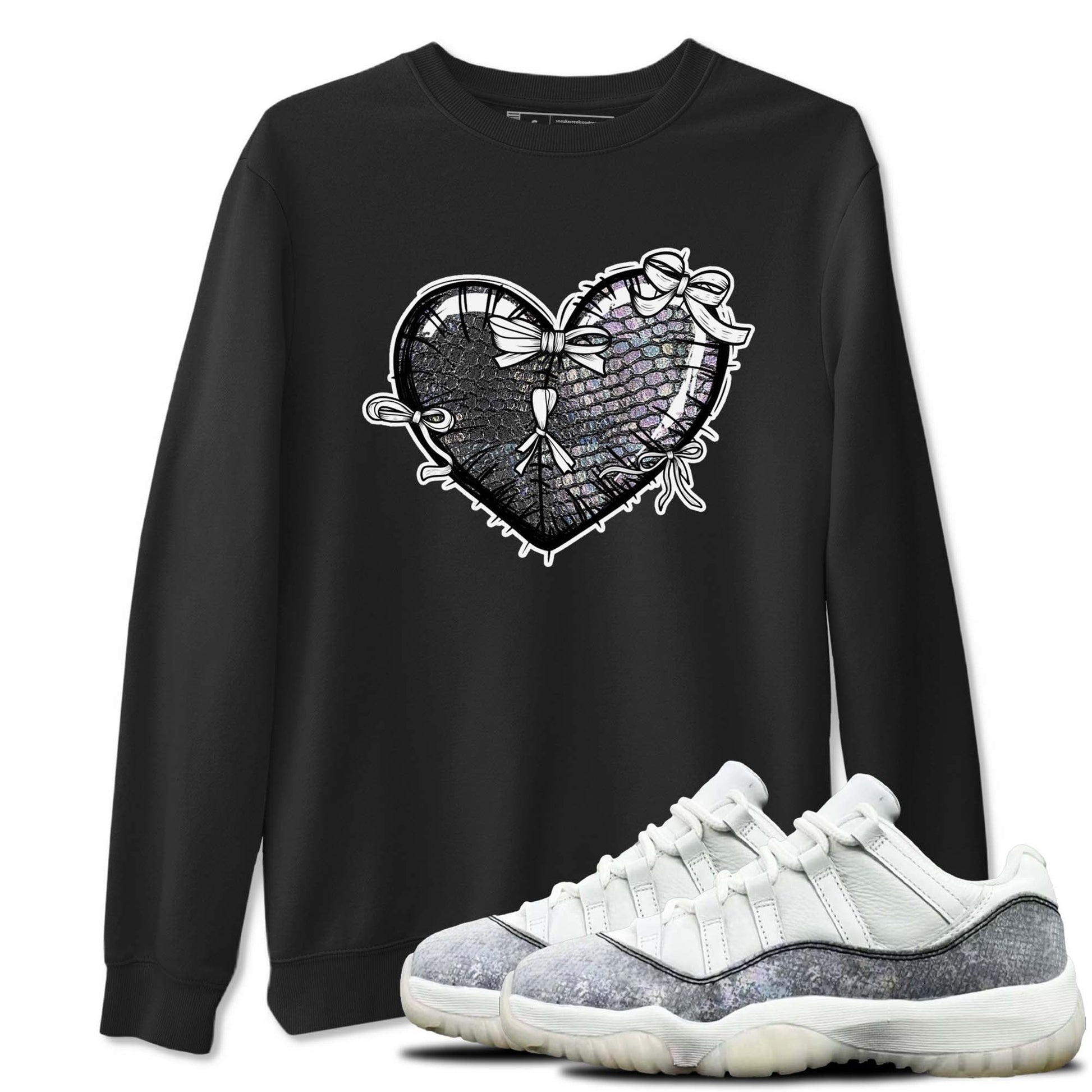 11s Year Of The Snake shirts to match jordans Heart With Ribbons shirts to match jordans Air Jordan 11 Retro Low Year Of The Snake match shoes to clothes SNRT Sneaker Tees unisex cotton Black 1 shirts