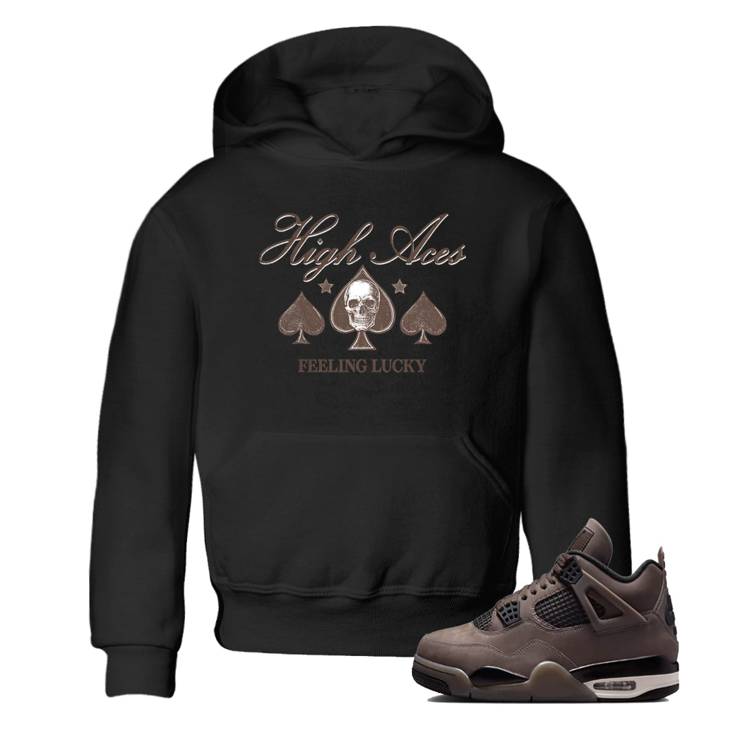 Sneaker match tees – Sneaker Tees To Match Air Jordan 4 Cave Stone Shoes – High Aces Kids T-Shirt Black 1