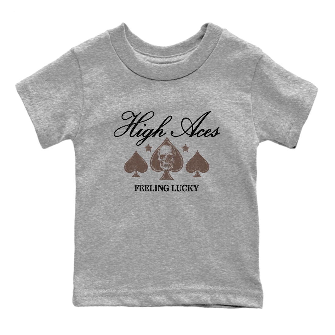 Sneaker match tees – Sneaker Tees To Match Air Jordan 4 Cave Stone Shoes – High Aces Kids T-Shirt Heather Grey 2