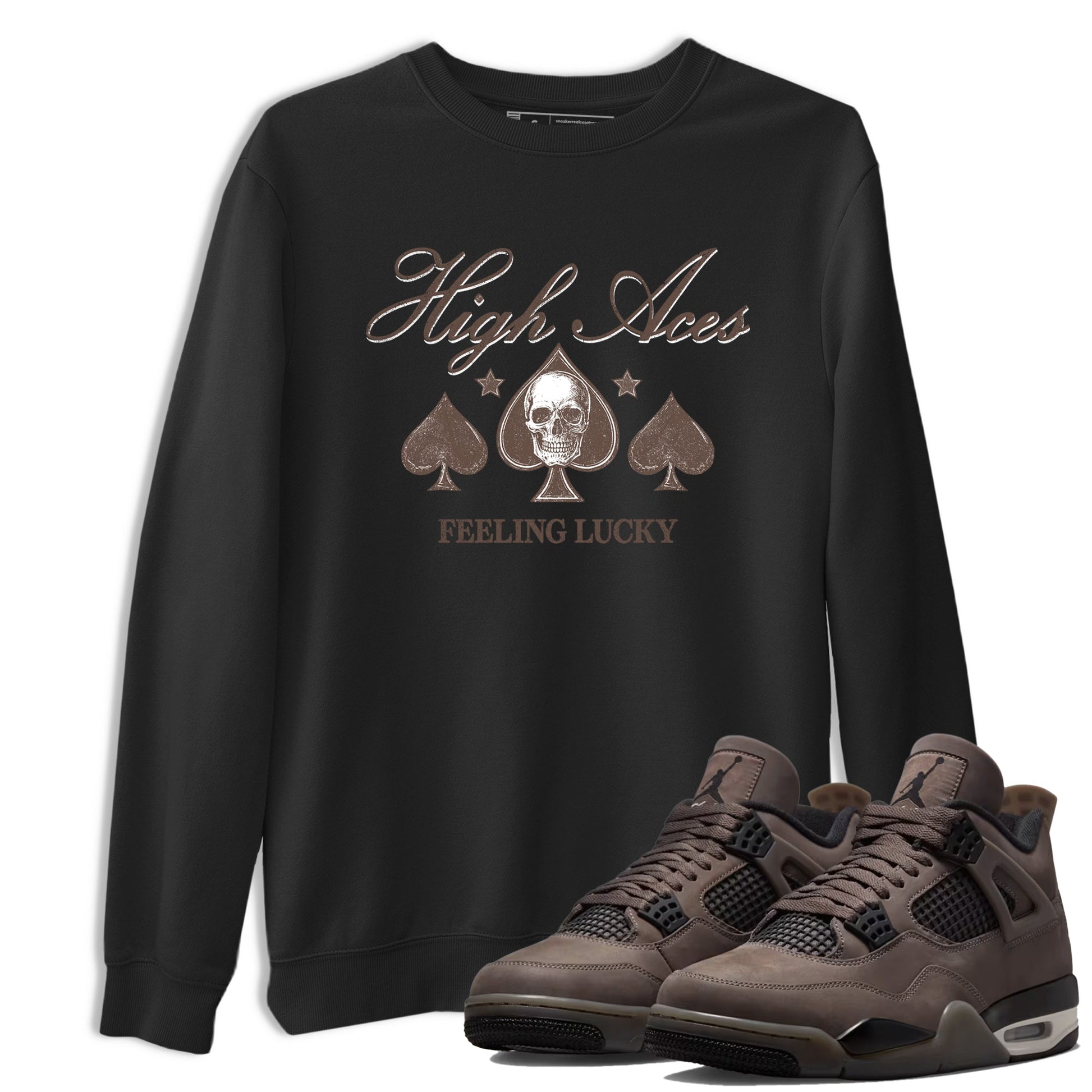 Sneaker match tees – Sneaker Tees To Match Air Jordan 4 Cave Stone Shoes – High Aces Tee Black 1