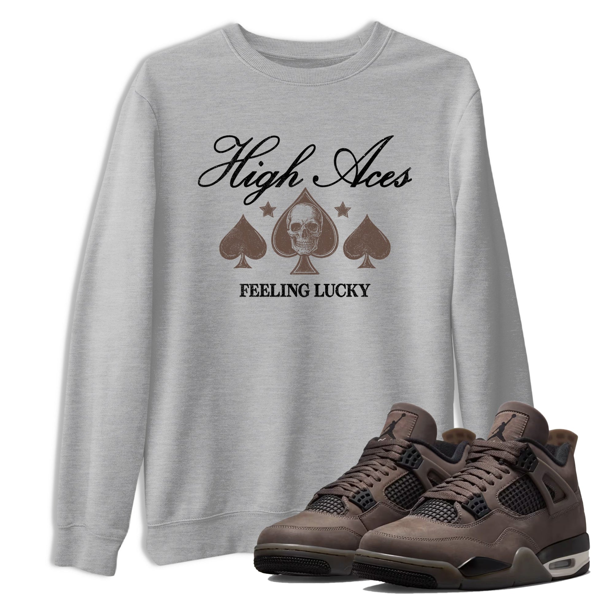 Sneaker match tees – Sneaker Tees To Match Air Jordan 4 Cave Stone Shoes – High Aces Tee Heather Grey 1