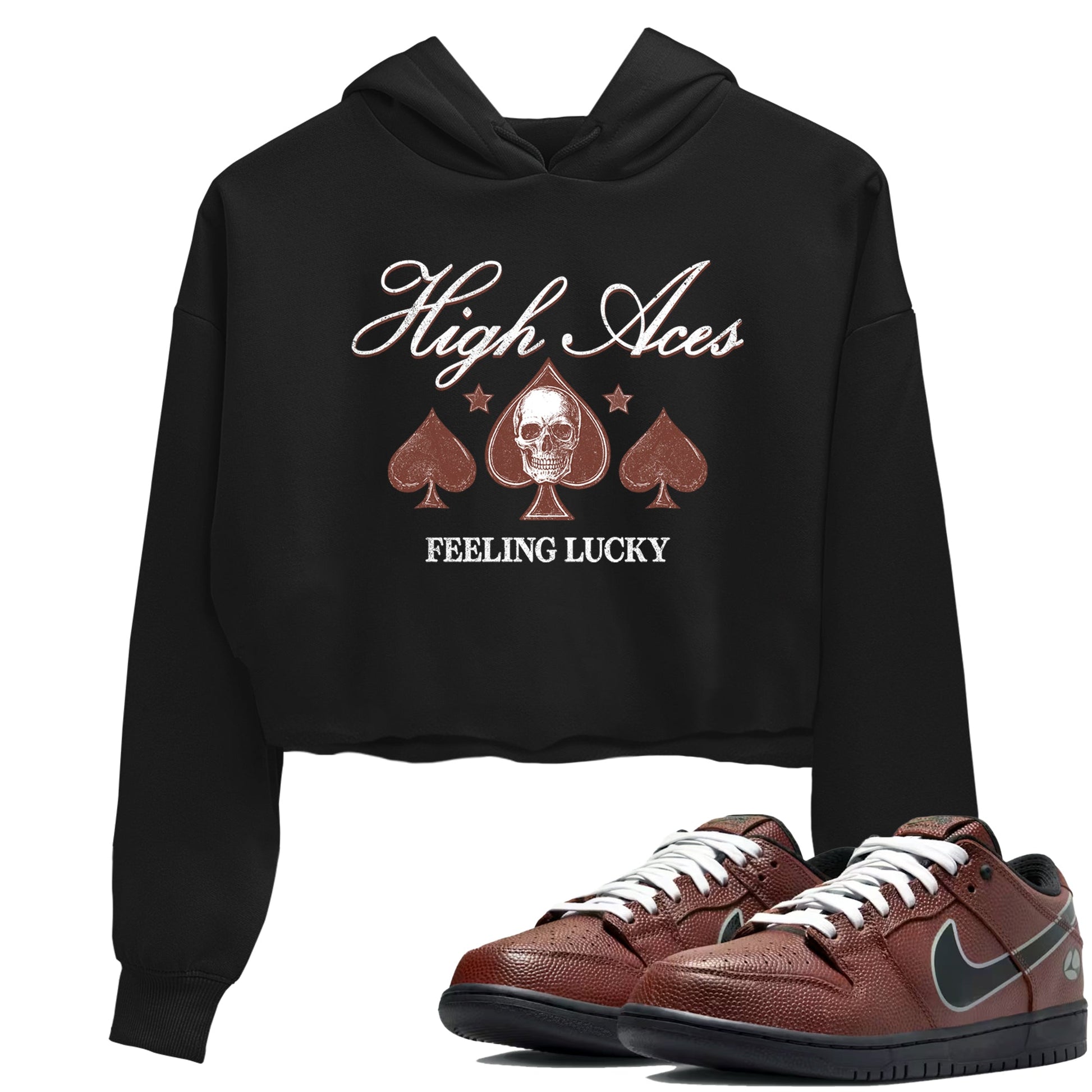 Sneaker match tees – Sneaker Tees To Match Dunk Low Football Shoes – High Aces Crop T-Shirt Black 1