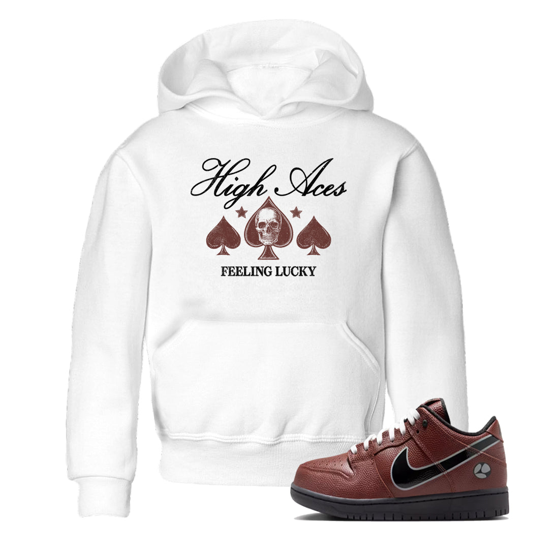 Sneaker match tees – Sneaker Tees To Match Dunk Low Football Shoes – High Aces Kids T-Shirt White 1
