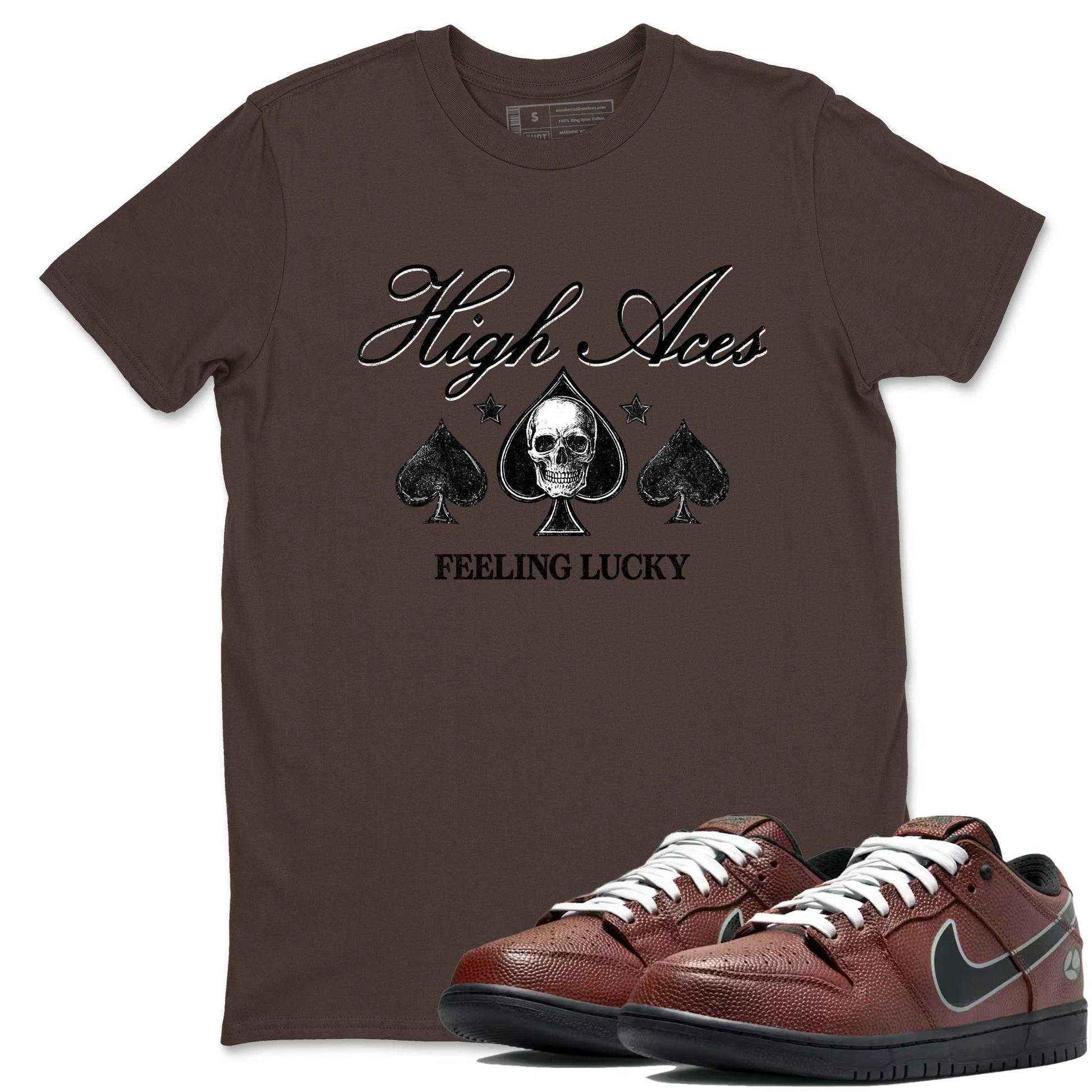 Sneaker match tees – Sneaker Tees To Match Dunk Low Football Shoes – High Aces Tee Dark Chocolate 1