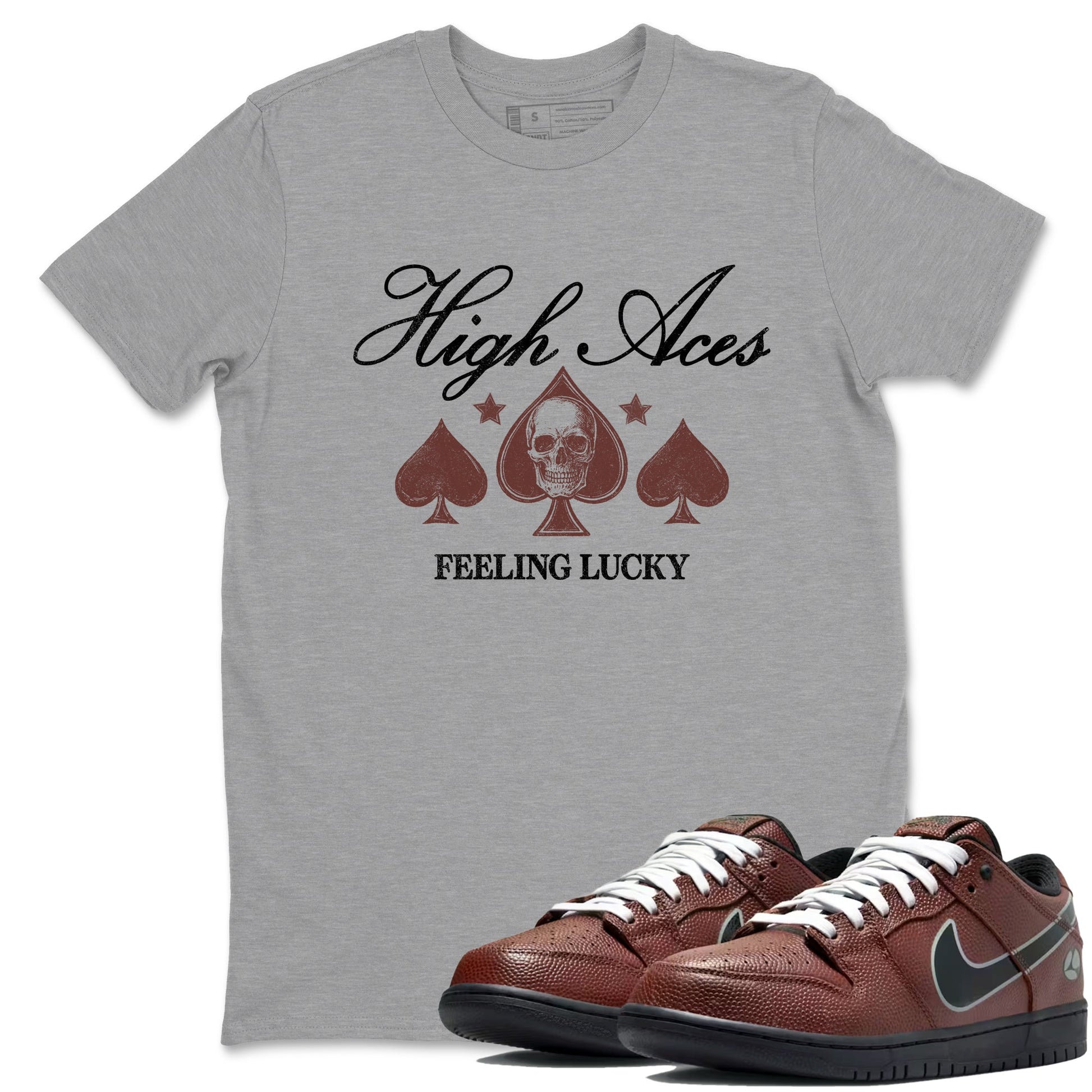 Sneaker match tees – Sneaker Tees To Match Dunk Low Football Shoes – High Aces Tee Heather Grey 1