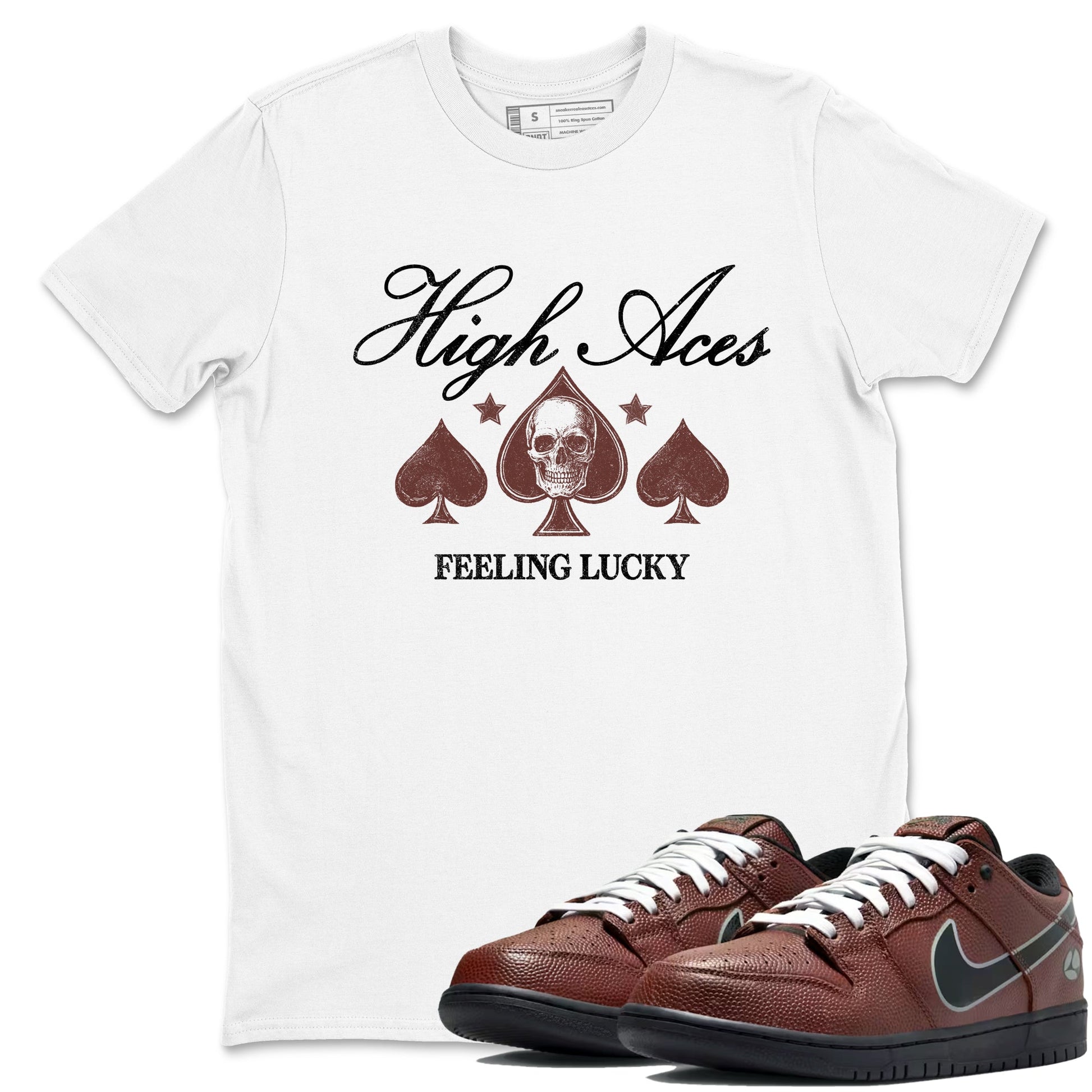 Sneaker match tees – Sneaker Tees To Match Dunk Low Football Shoes – High Aces Tee White 1