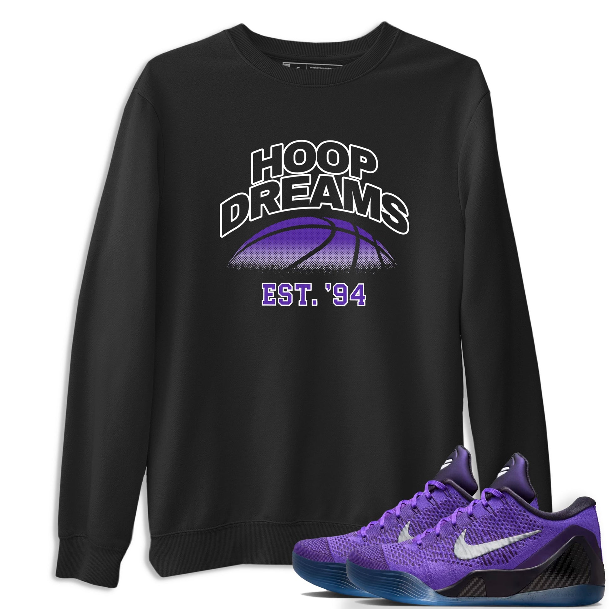 Sneaker Threads – Sneaker Tees To Match Nike KB 9 Hyper Grape – Hoop Dreams Graphic Tee Black 1. Perfect for Jordan releases 2025 colorways. Perfect for purple basketball sneaker releases and legacy-inspired colorways for 2025 hoopers.