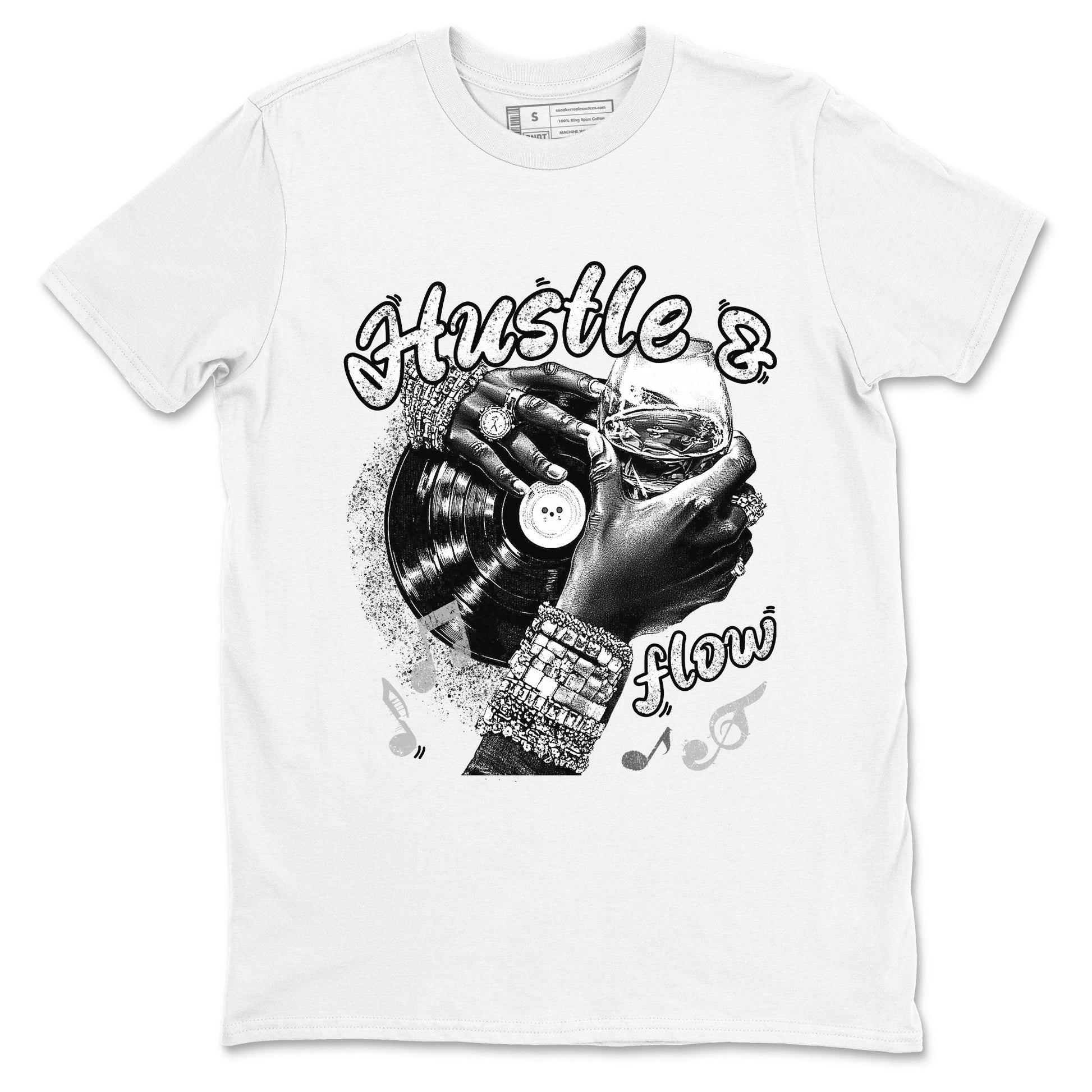 Hustle And Flow sneaker match t-shirt styled to complete your fit with the Air Foamposite One Triple White sneakers, shown in White 2.