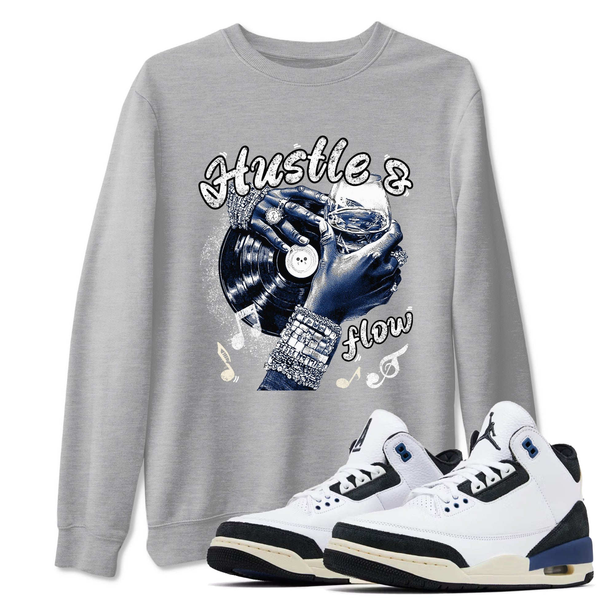 3s For The Love to match jordans Hustle and Flow sneaker match tees A Ma Maniere For The Love match shoes to clothes SNRT Sneaker Tees unisex cotton Heather Grey 1 shirts