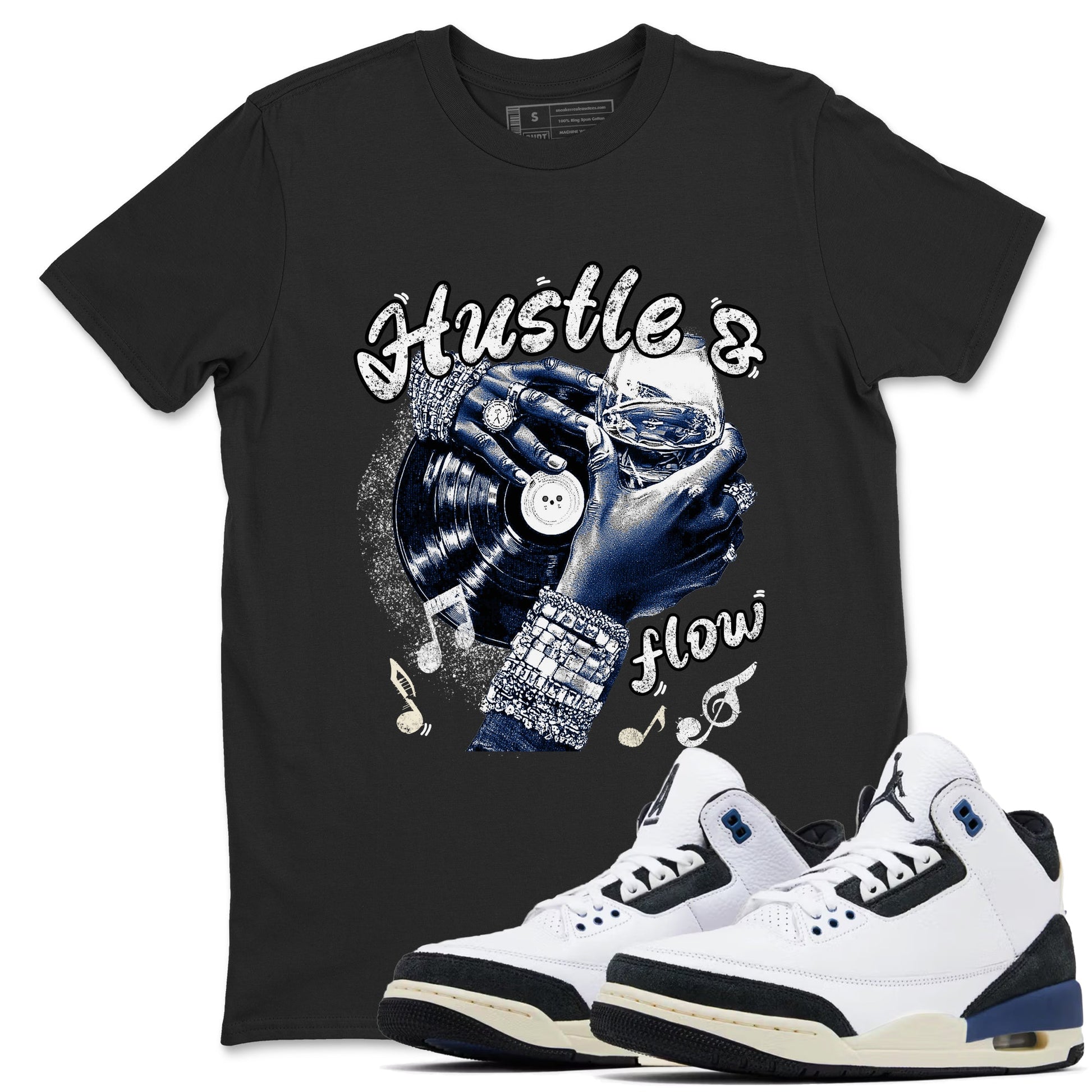 3s For The Love to match jordans Hustle and Flow sneaker match tees A Ma Maniere For The Love match shoes to clothes SNRT Sneaker Tees unisex cotton Black 1 shirts