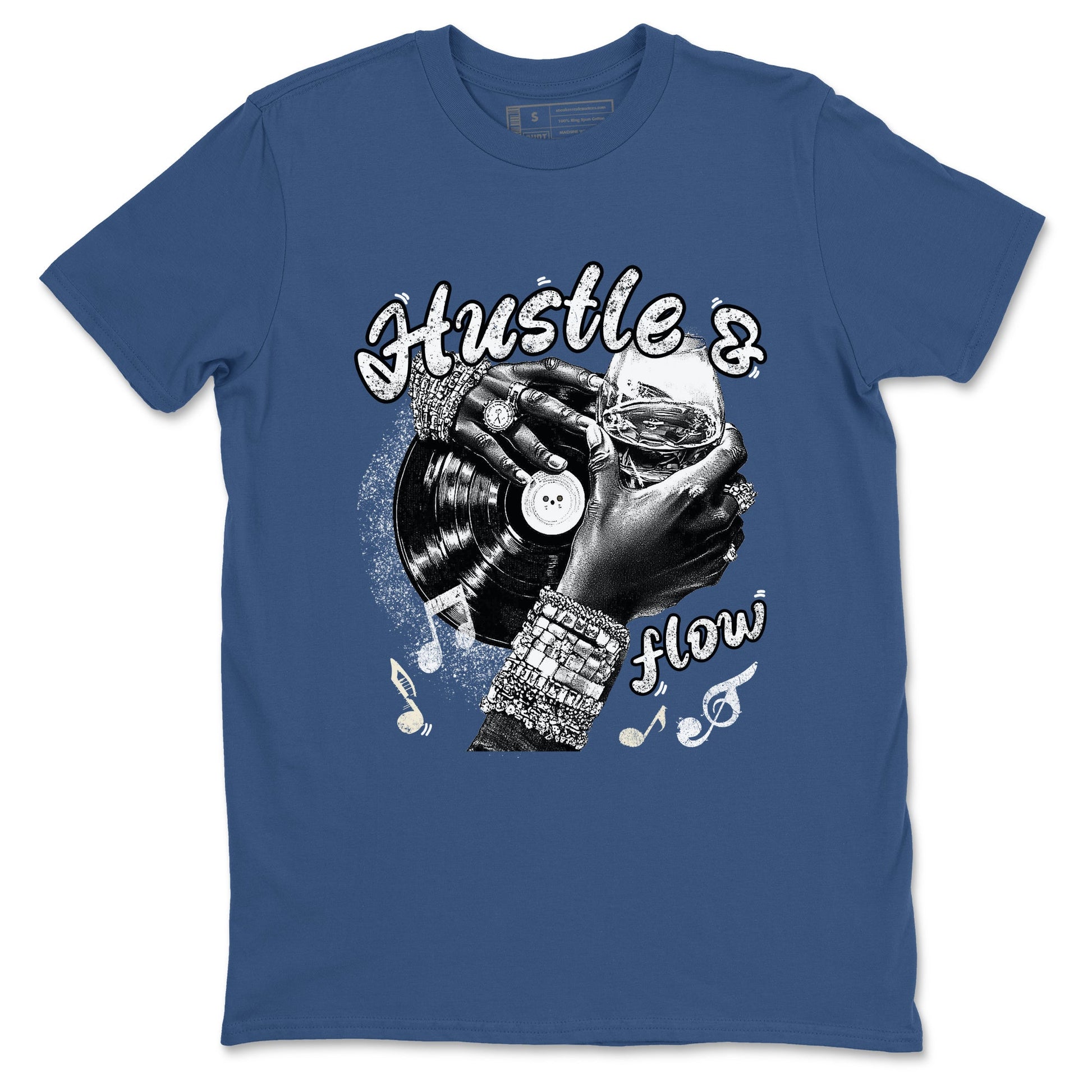 3s For The Love to match jordans Hustle and Flow sneaker match tees A Ma Maniere For The Love match shoes to clothes SNRT Sneaker Tees unisex cotton Denim Blue 2 shirts