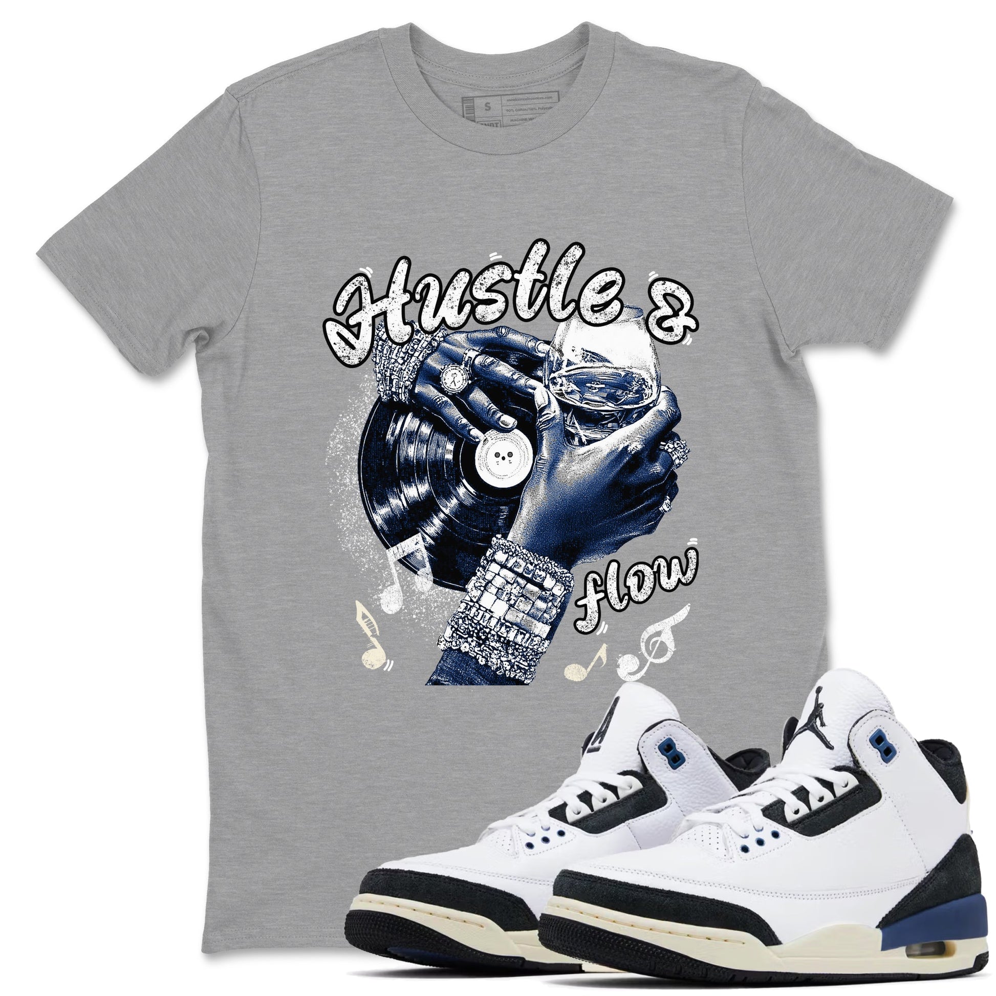3s For The Love to match jordans Hustle and Flow sneaker match tees A Ma Maniere For The Love match shoes to clothes SNRT Sneaker Tees unisex cotton Heather Grey 1 shirts