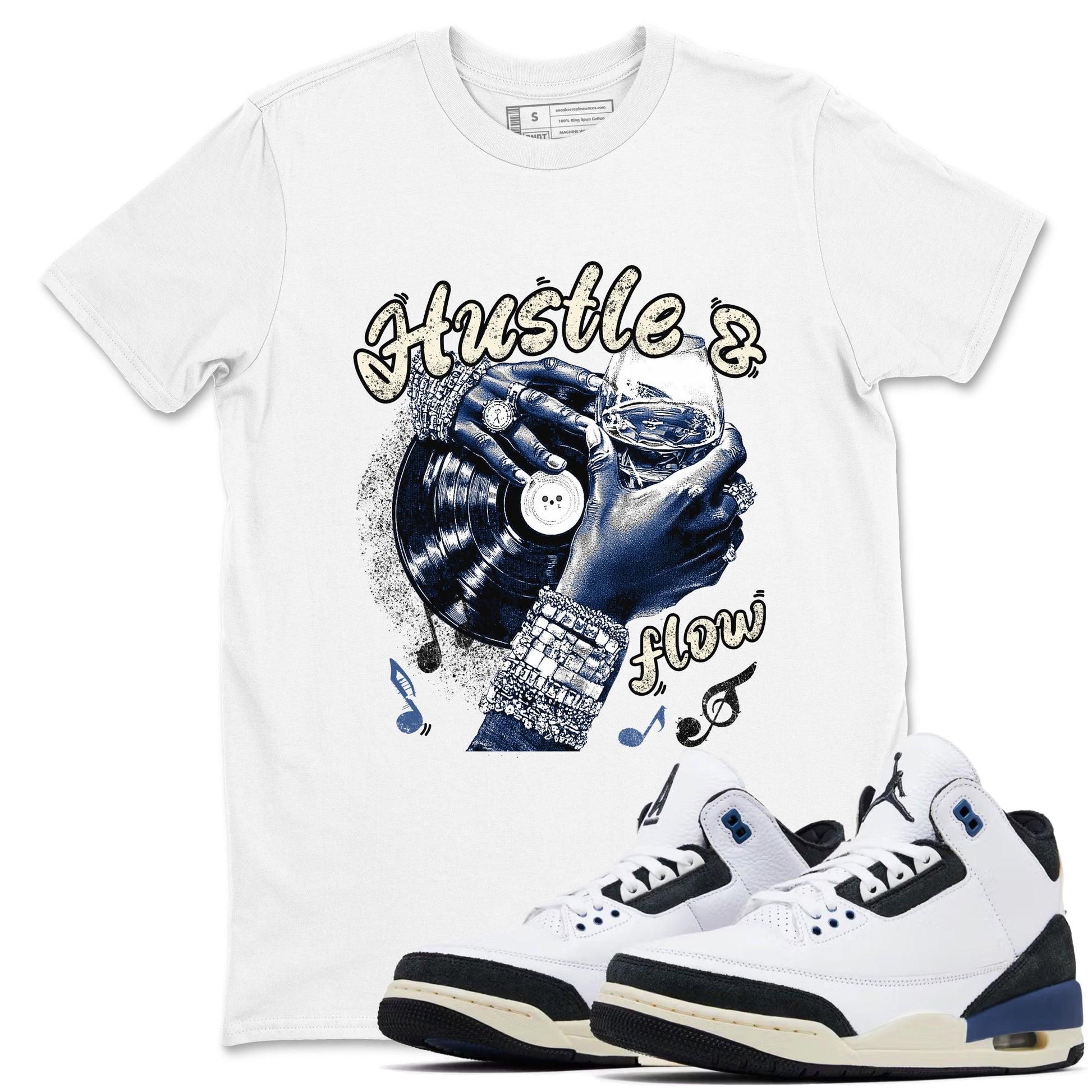 3s For The Love to match jordans Hustle and Flow sneaker match tees A Ma Maniere For The Love match shoes to clothes SNRT Sneaker Tees unisex cotton White 1 shirts