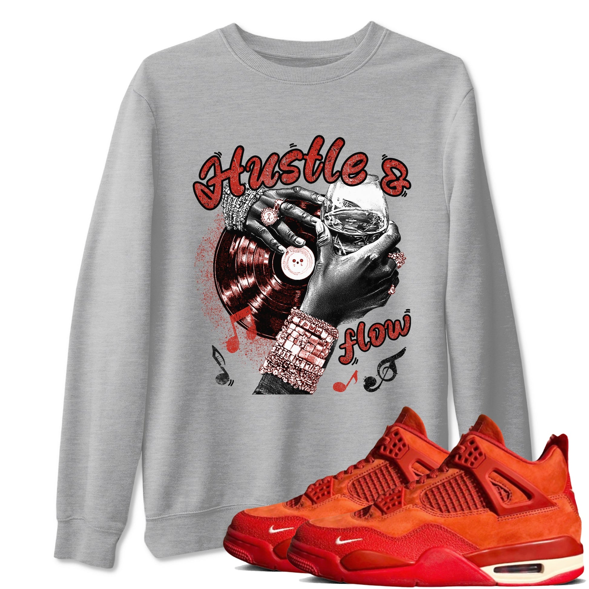 4s Brick By Brick best t shirts to wear with jordans Hustle and Flow sneaker match tees Nigel Sylvester x Air Jordan 4 Brick by Brick match shoes to clothes SNRT Sneaker Tees unisex cotton Heather Grey 1 shirts