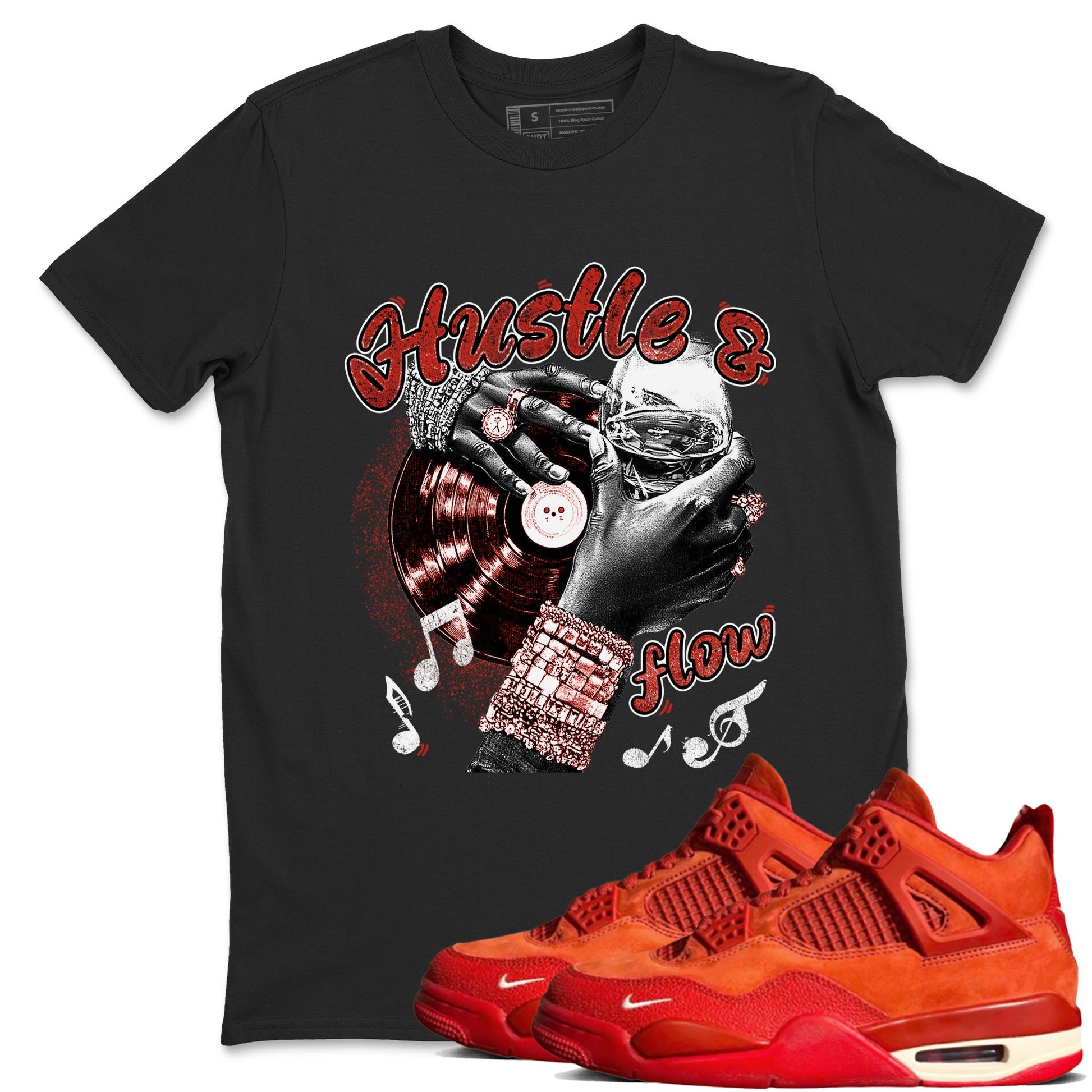 4s Brick By Brick best t shirts to wear with jordans Hustle and Flow sneaker match tees Nigel Sylvester x Air Jordan 4 Brick by Brick match shoes to clothes SNRT Sneaker Tees unisex cotton Black 1 shirts