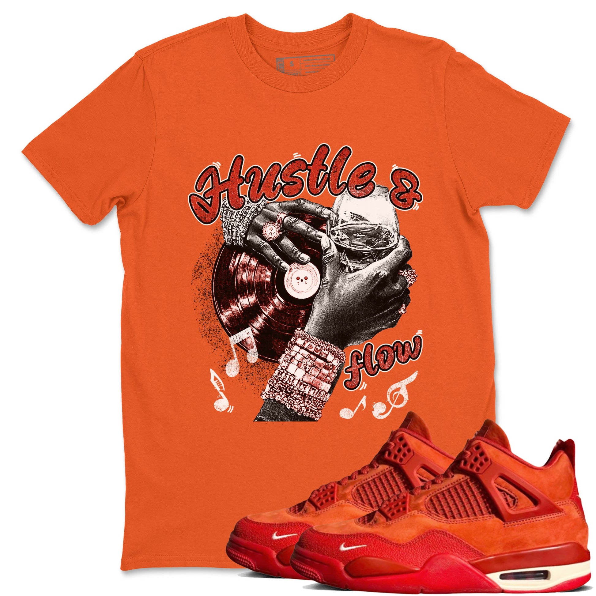 4s Brick By Brick best t shirts to wear with jordans Hustle and Flow sneaker match tees Nigel Sylvester x Air Jordan 4 Brick by Brick match shoes to clothes SNRT Sneaker Tees unisex cotton Orange 1 shirts