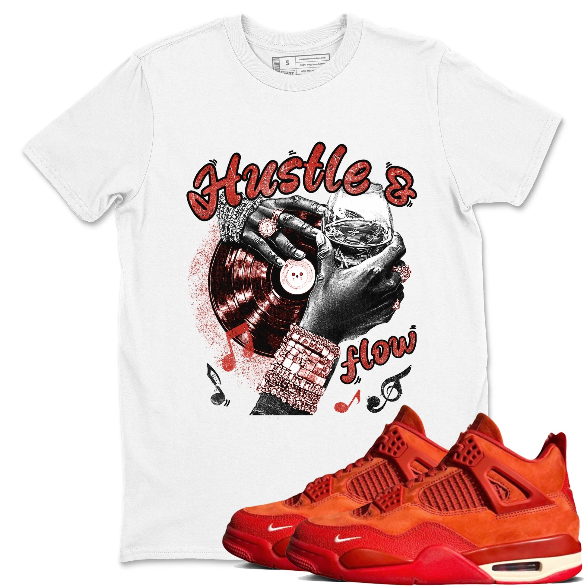 4s Brick By Brick best t shirts to wear with jordans Hustle and Flow sneaker match tees Nigel Sylvester x Air Jordan 4 Brick by Brick match shoes to clothes SNRT Sneaker Tees unisex cotton White 1 shirts