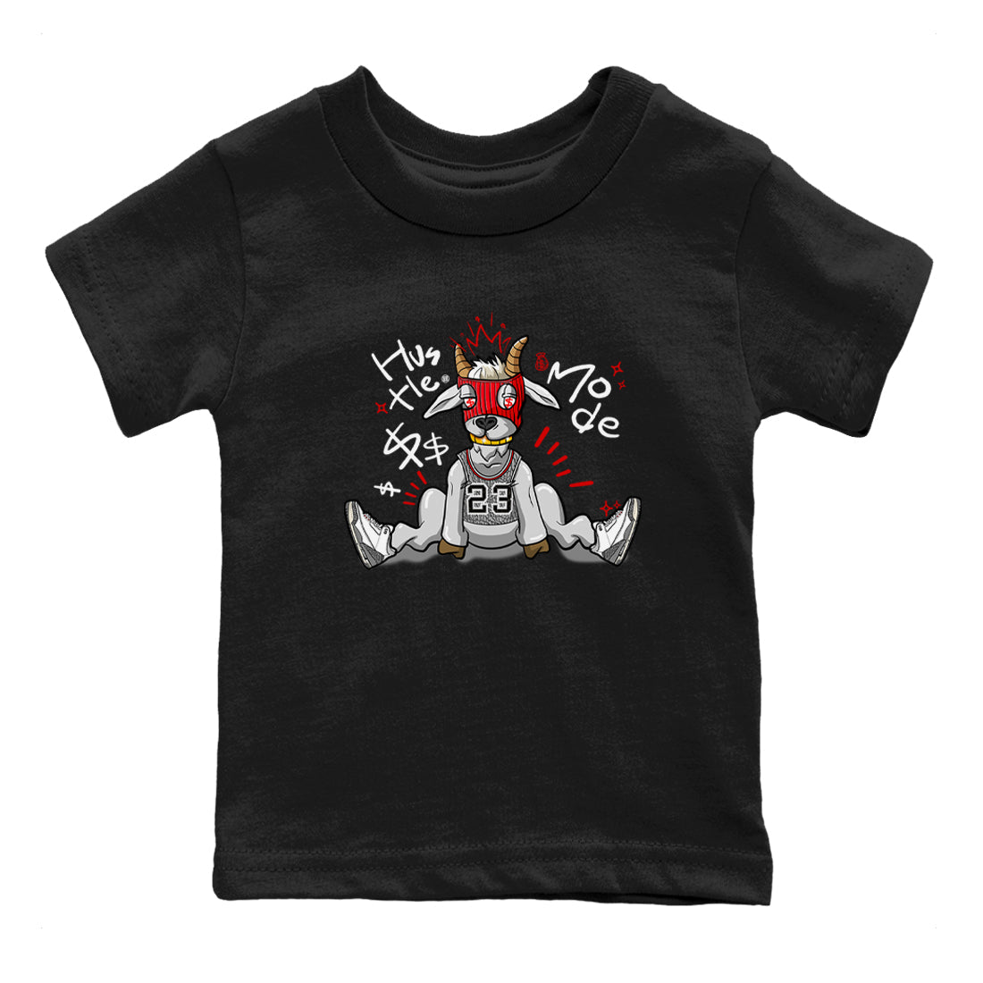 Jordan 3 Retro Cement Grey shirts to match jordans Hustle Goat sneaker match tees 3 Cement Grey SNRT Sneaker Release Tees Youth Baby Black 2 crew neck shirts