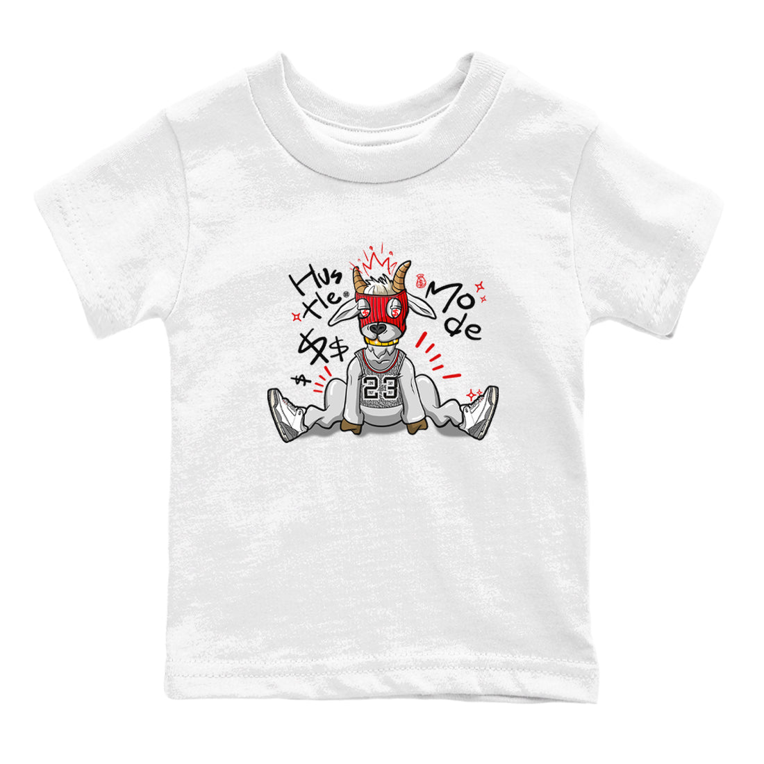 Jordan 3 Retro Cement Grey shirts to match jordans Hustle Goat sneaker match tees 3 Cement Grey SNRT Sneaker Release Tees Youth Baby White 2 crew neck shirts