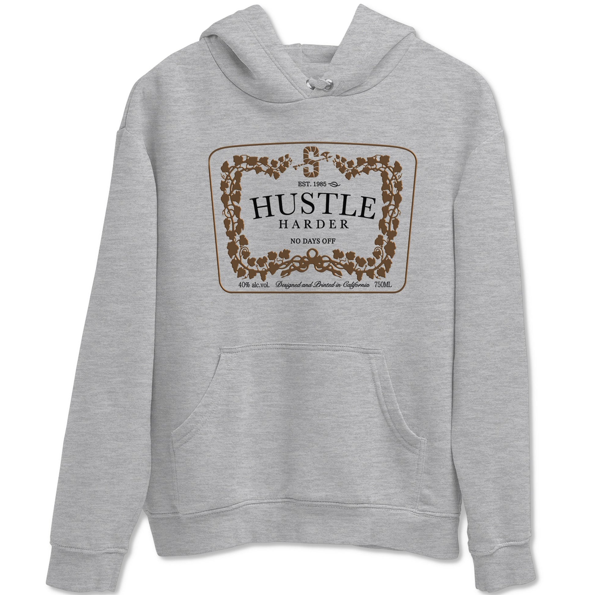 1s Mocha shirts to match jordans Hustle Harder sneaker match tees Air Jordan 1 Mocha SNRT Sneaker Release Tees unisex cotton Heather Grey 2 crew neck shirts