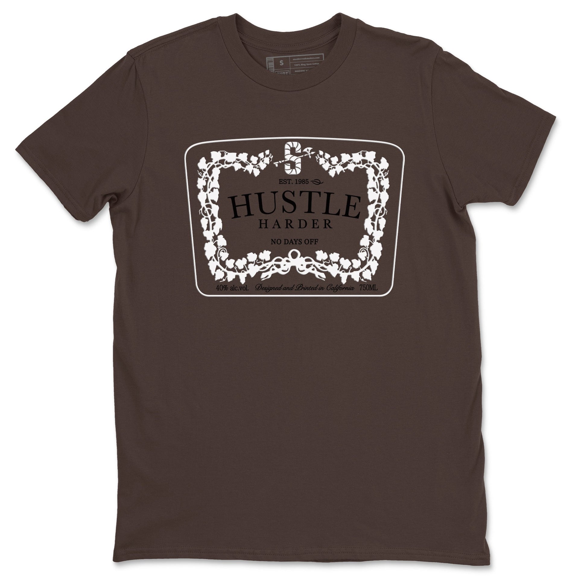 1s Mocha shirts to match jordans Hustle Harder sneaker match tees Air Jordan 1 Mocha SNRT Sneaker Release Tees unisex cotton Dark Chocolate 2 crew neck shirts