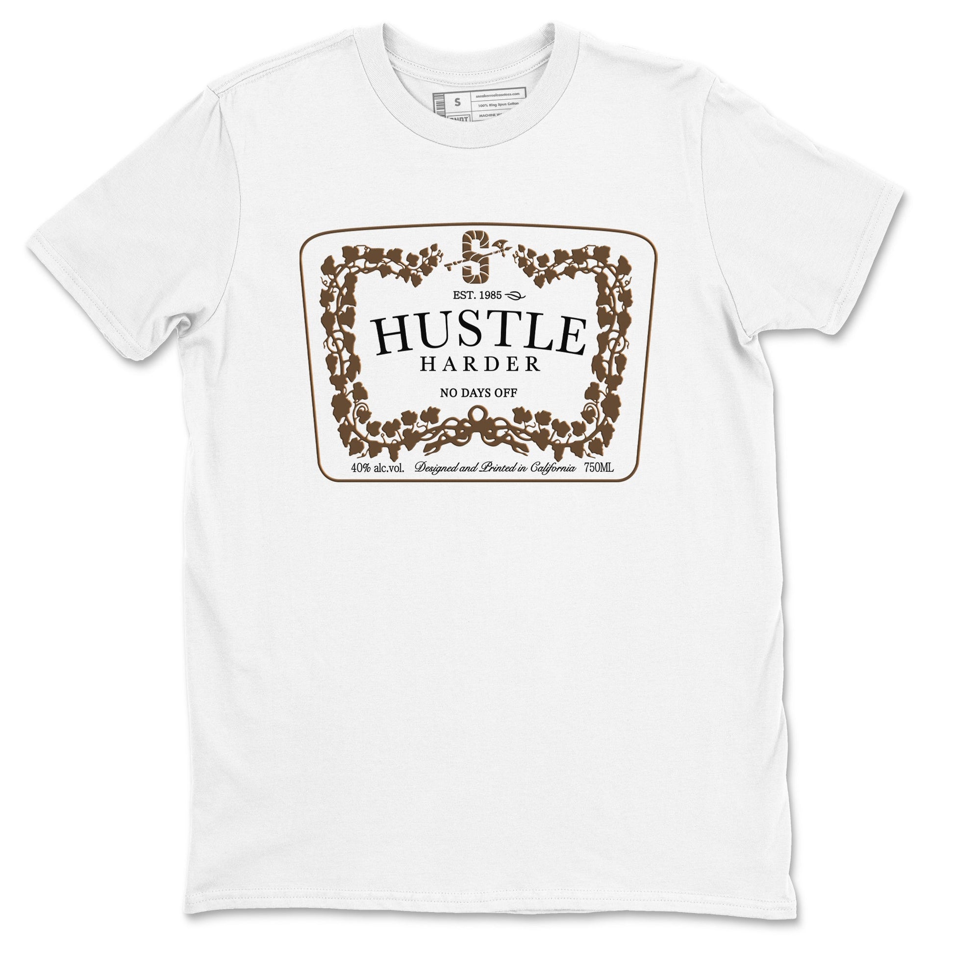 1s Mocha shirts to match jordans Hustle Harder sneaker match tees Air Jordan 1 Mocha SNRT Sneaker Release Tees unisex cotton White 2 crew neck shirts