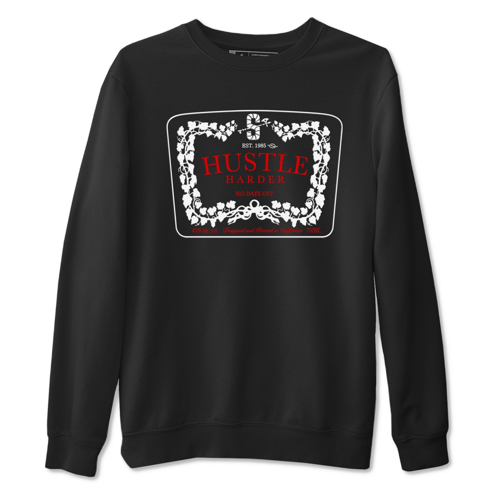 11s Bred Velvet shirts to match jordans Hustle Harder sneaker match tees Air Jordan 11 Bred Velvet SNRT Sneaker Release Tees unisex cotton Black 2 crew neck shirts