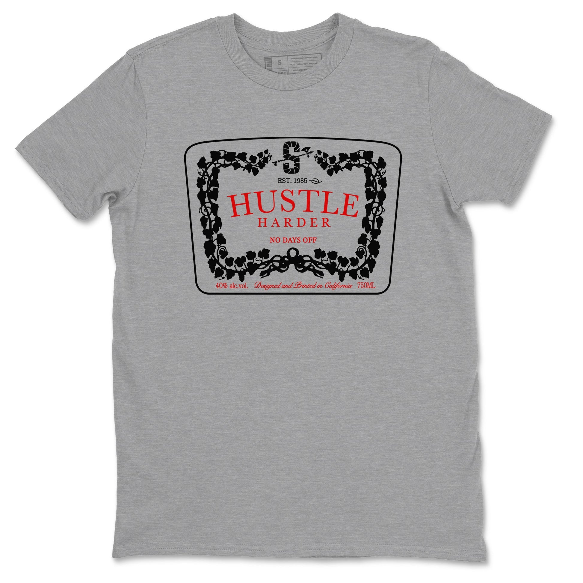 11s Bred Velvet shirts to match jordans Hustle Harder sneaker match tees Air Jordan 11 Bred Velvet SNRT Sneaker Release Tees unisex cotton Heather Grey 2 crew neck shirts