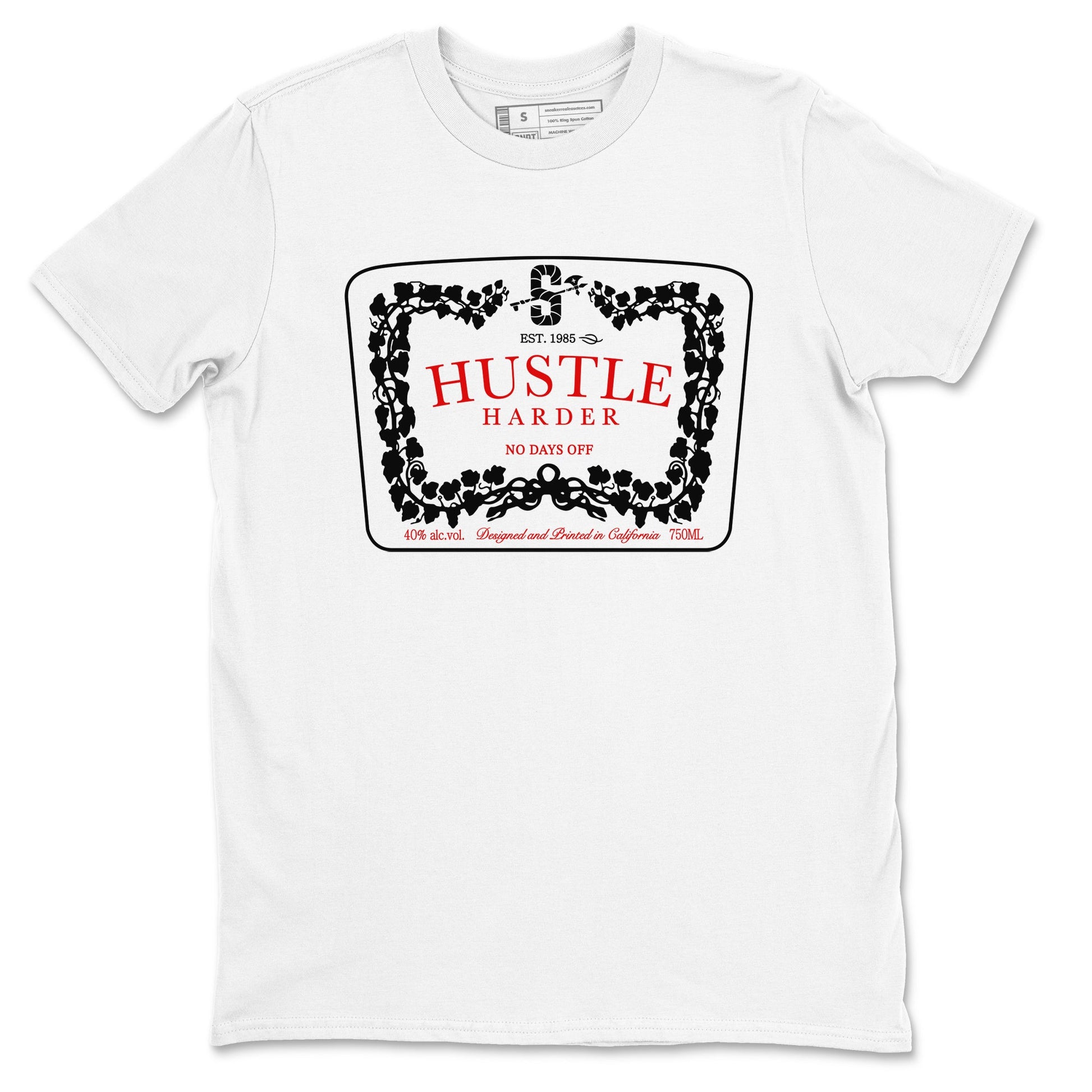 11s Bred Velvet shirts to match jordans Hustle Harder sneaker match tees Air Jordan 11 Bred Velvet SNRT Sneaker Release Tees unisex cotton White 2 crew neck shirts