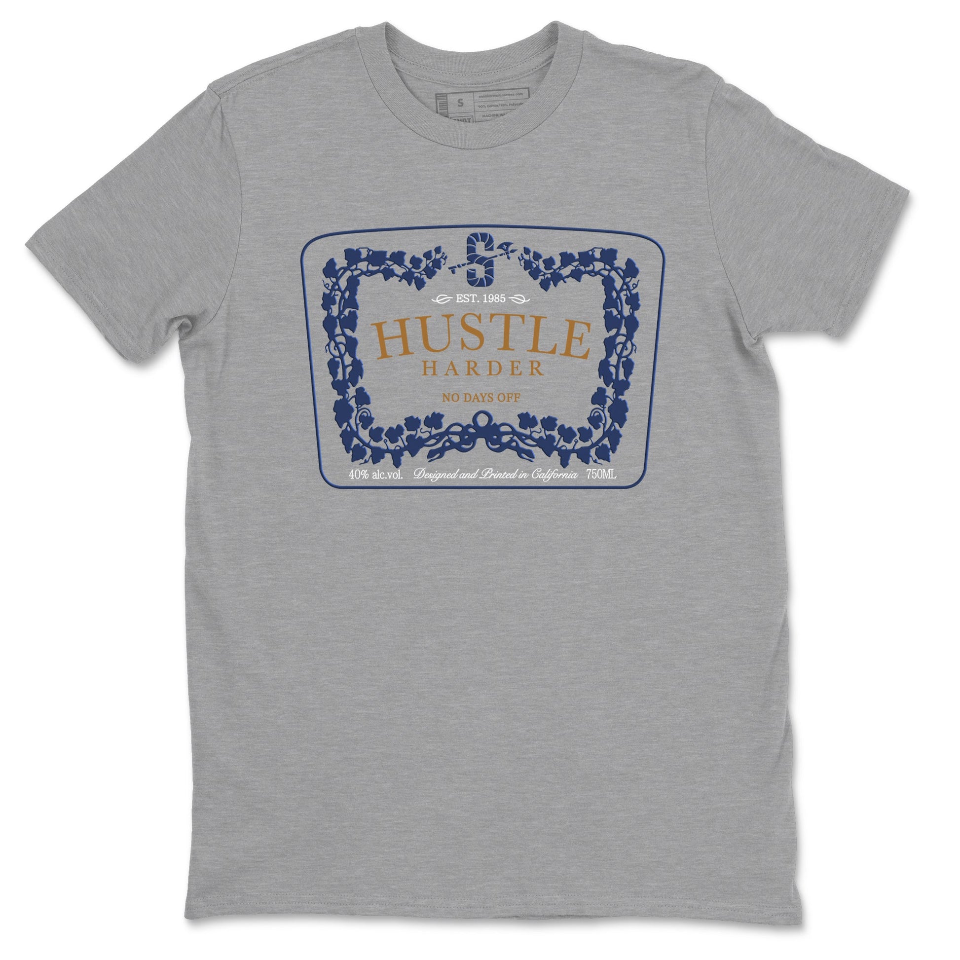 13s Midnight Navy shirts to match jordans Hustle Harder sneaker match tees Air Jordan 13 Midnight Navy SNRT Sneaker Release Tees unisex cotton Heather Grey 2 crew neck shirts