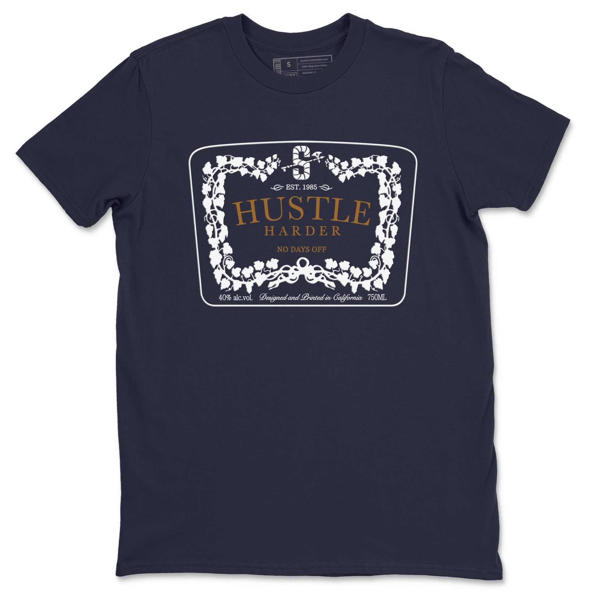 13s Midnight Navy shirts to match jordans Hustle Harder sneaker match tees Air Jordan 13 Midnight Navy SNRT Sneaker Release Tees unisex cotton Navy 2 crew neck shirts