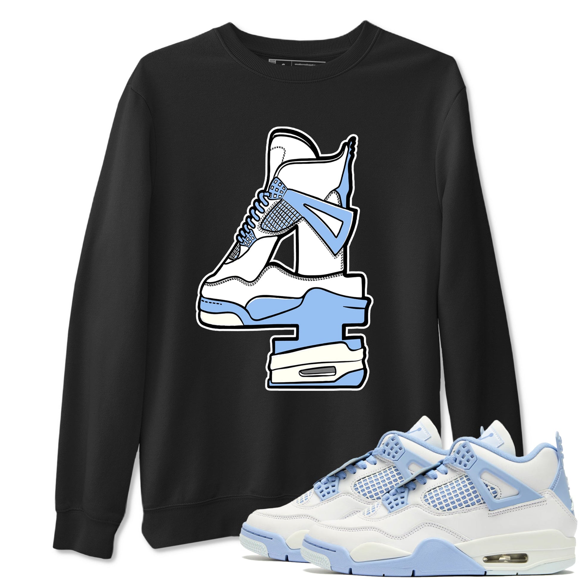 4s Forget Me Not shirts to match jordans Hustle Number 4 graphic tees Air Jordan 4 Forget Me Not match shoes to clothes SNRT Sneaker Tees unisex cotton Black 1 shirts