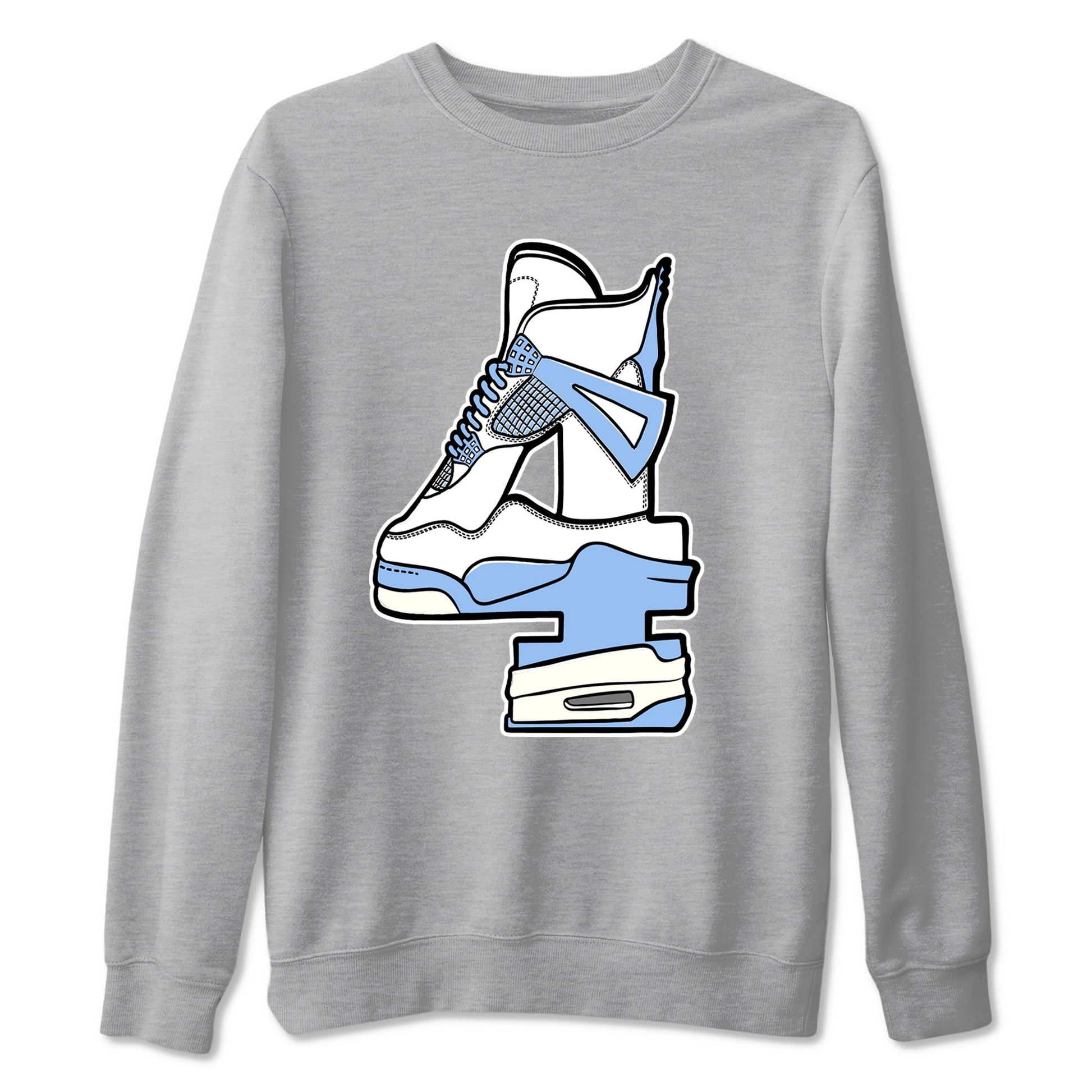 4s Forget Me Not shirts to match jordans Hustle Number 4 graphic tees Air Jordan 4 Forget Me Not match shoes to clothes SNRT Sneaker Tees unisex cotton Heather Grey 2 shirts