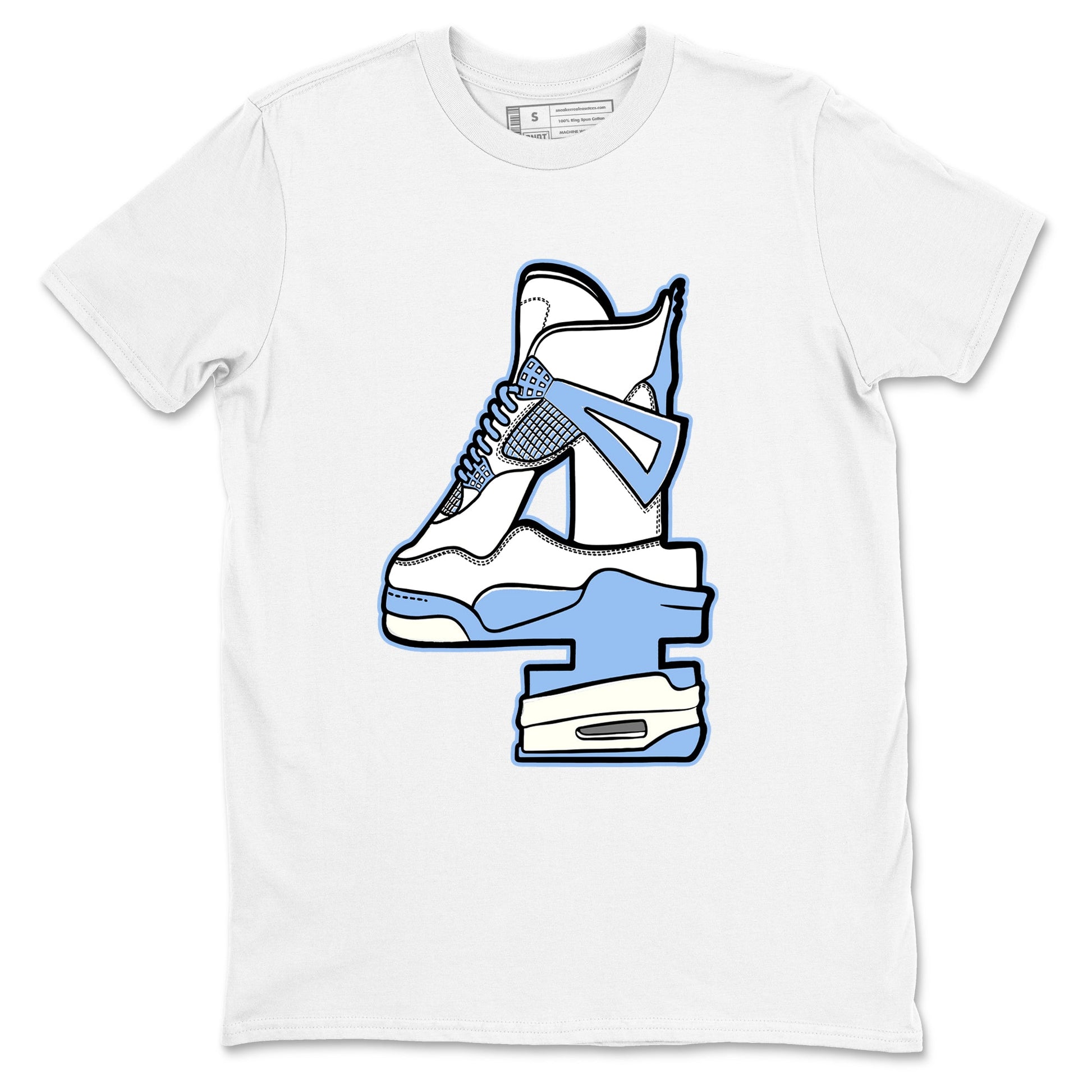 4s Forget Me Not shirts to match jordans Hustle Number 4 graphic tees Air Jordan 4 Forget Me Not match shoes to clothes SNRT Sneaker Tees unisex cotton White 2 shirts