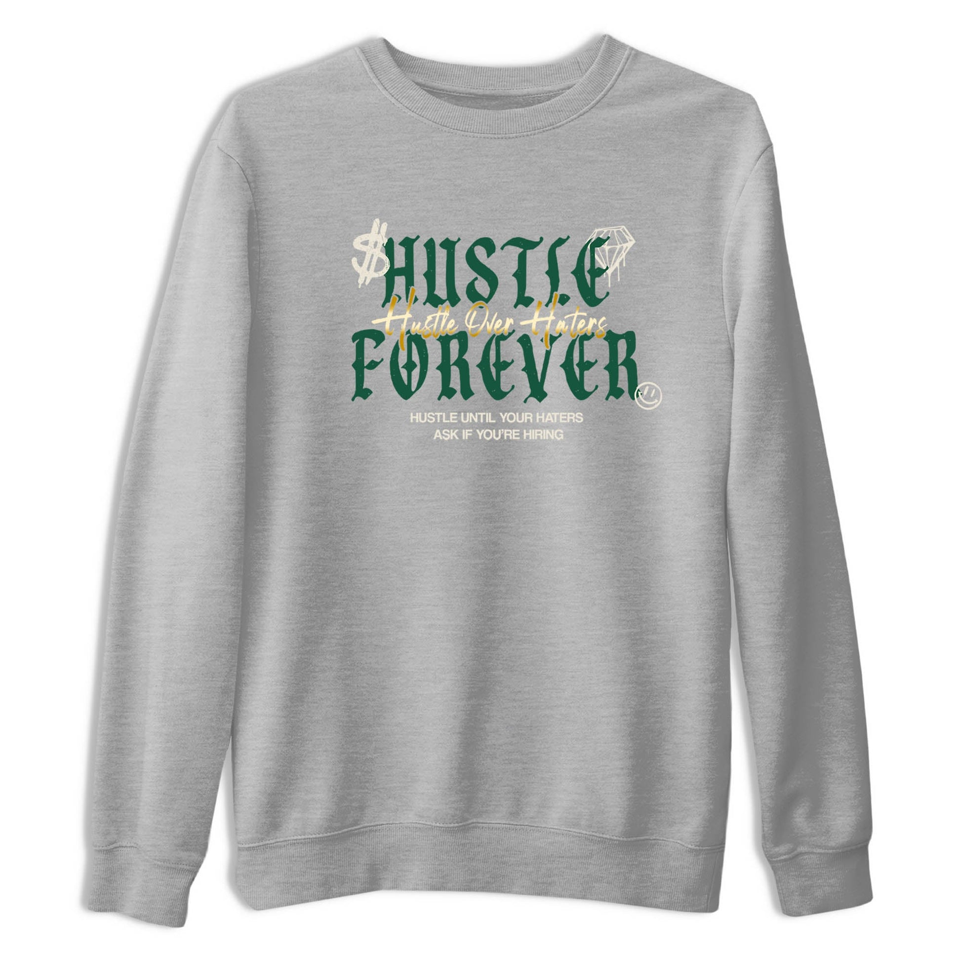 Sneaker Threads – Sneaker Tees To Match Air Jordan 1 Pro Green – Hustle Over haters Graphic Tee Heather Grey 2. Perfect for Jordan releases 2025 colorways.