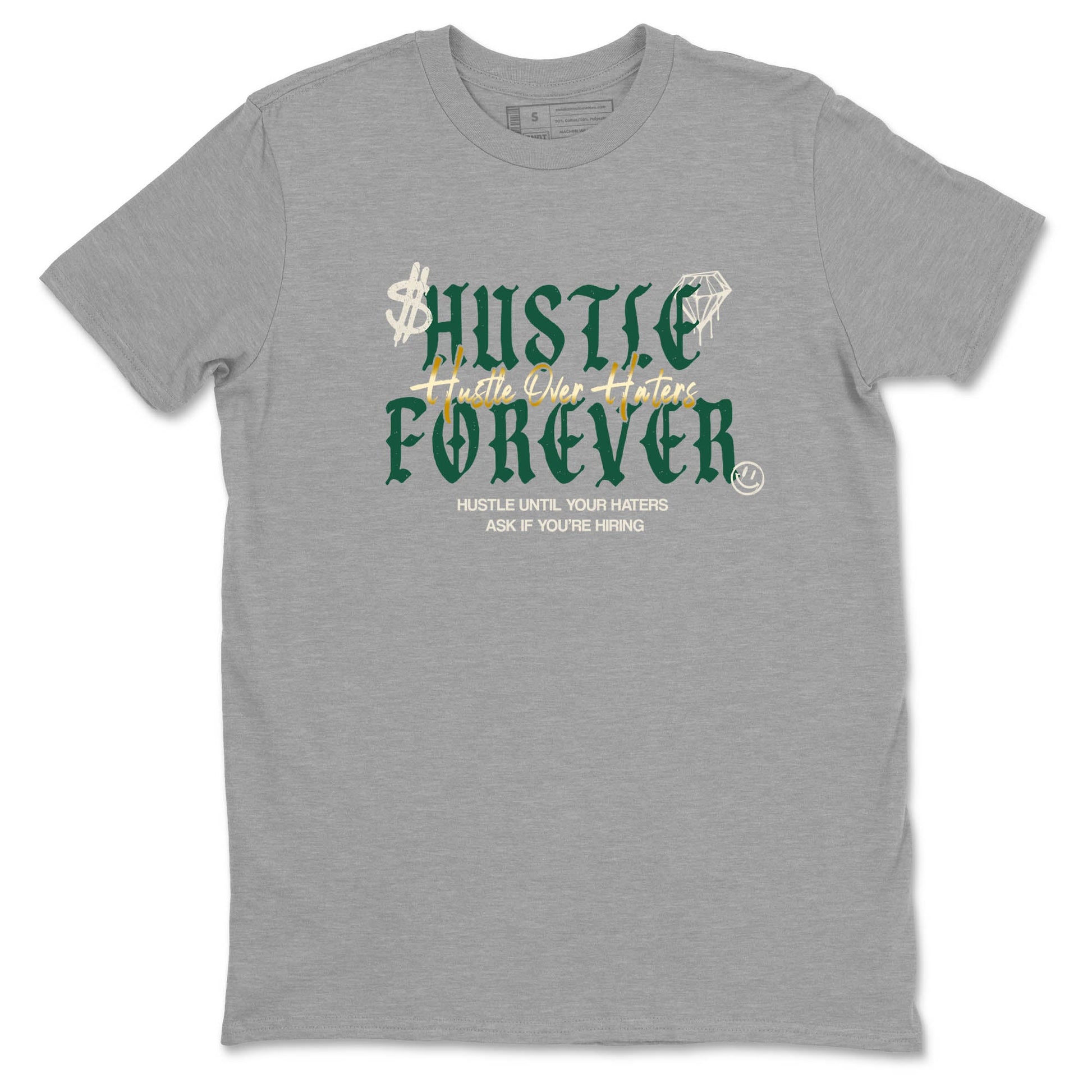 Sneaker Threads – Sneaker Tees To Match Air Jordan 1 Pro Green – Hustle Over haters Graphic Tee Heather Grey 2. Perfect for Jordan releases 2025 colorways.