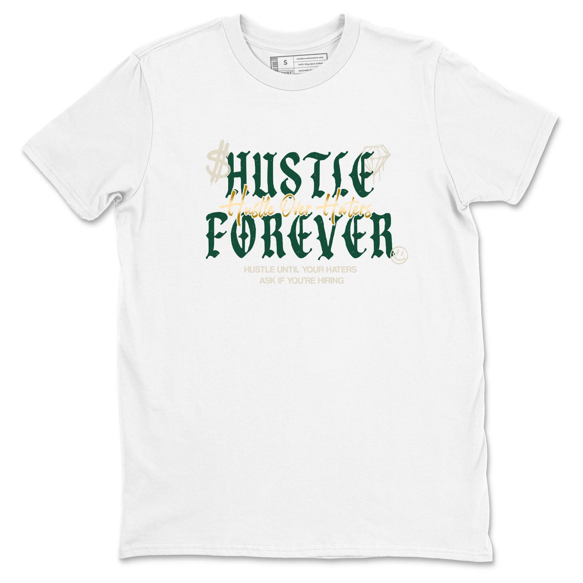 Sneaker Threads – Sneaker Tees To Match Air Jordan 1 Pro Green – Hustle Over haters Graphic Tee White 2. Perfect for Jordan releases 2025 colorways.