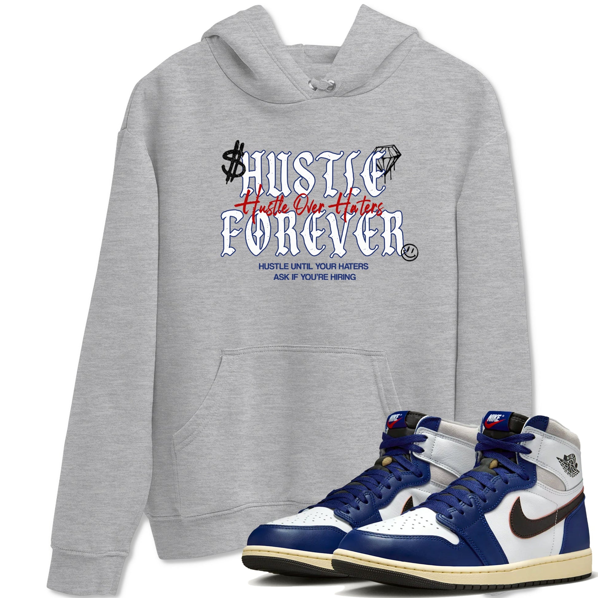 1s Rare Air shirts to match jordans Hustle Over Haters sneaker match tees Air Jordan 1 High OG Rare Air Deep Royal Blue match shoes to clothes SNRT Sneaker Tees unisex cotton Heather Grey 1 shirts