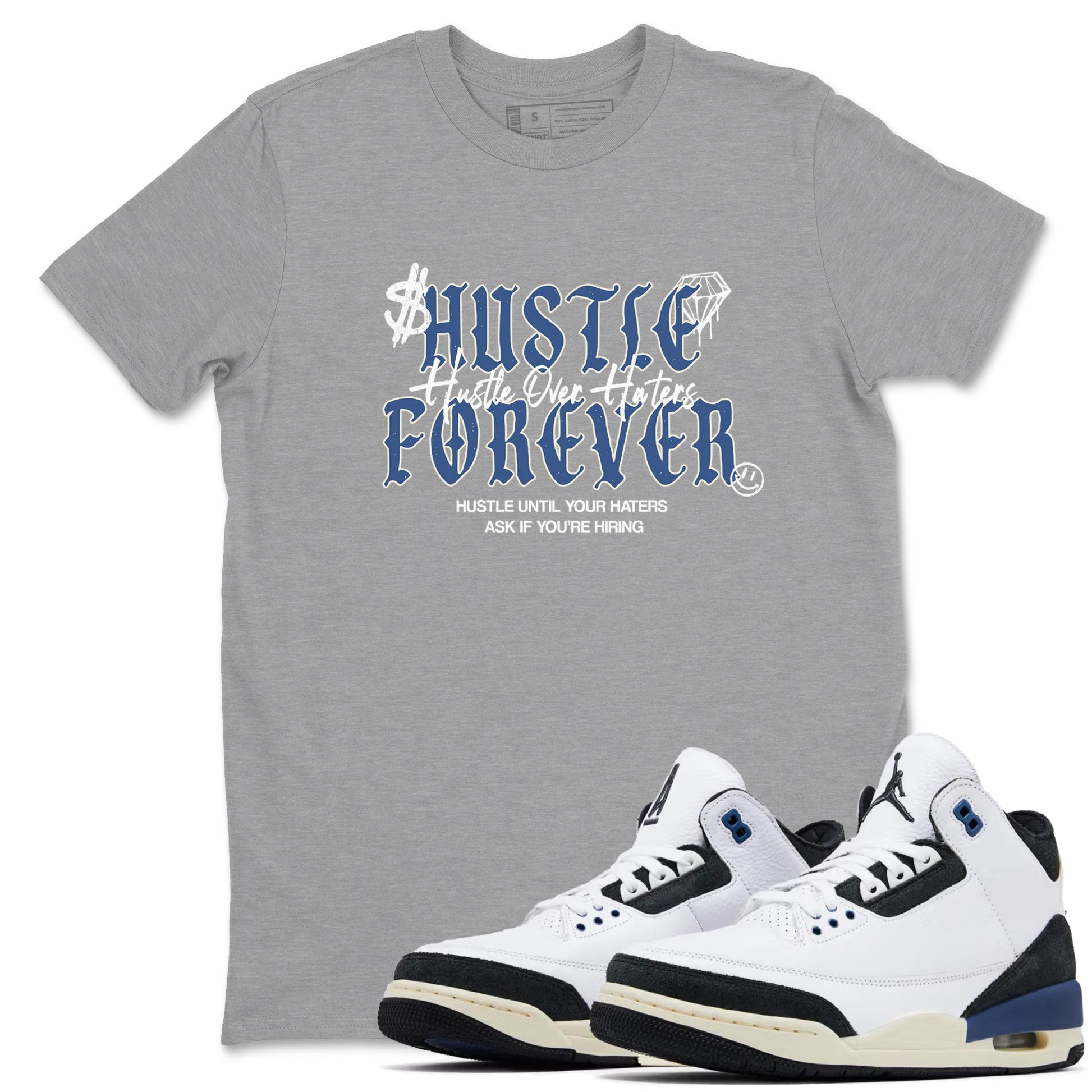 3s For The Love to match jordans Hustle Over Haters sneaker match tees A Ma Maniere For The Love match shoes to clothes SNRT Sneaker Tees unisex cotton Heather Grey 1 shirts