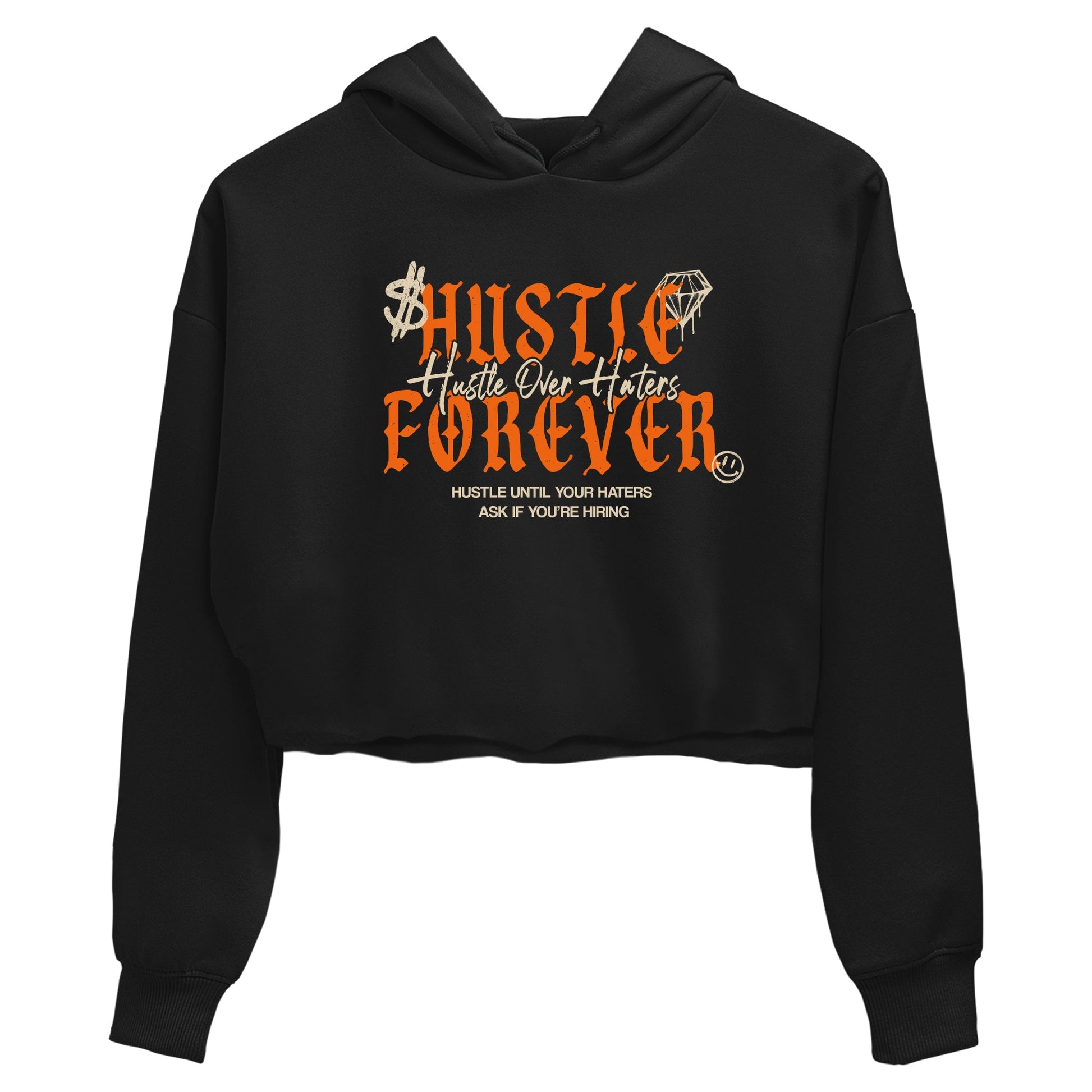 Hustle Over Haters womens crop tee made to vibe with the Air Jordan 3 Starfish sneakers — the perfect match in Black 2.