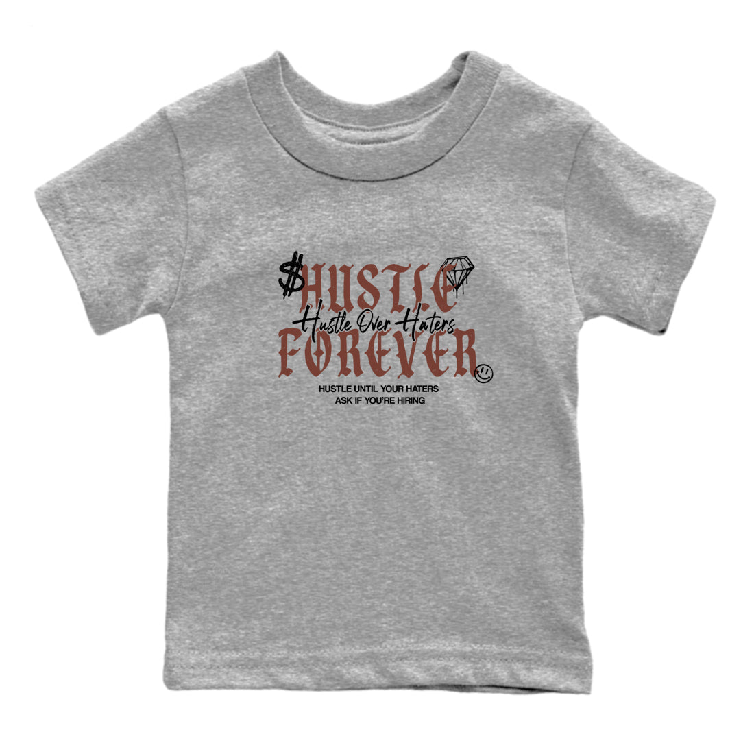 Sneaker match tees – Sneaker Tees To Match Dunk Low Football Shoes – Hustle Over Haters Kids T-Shirt Heather Grey 2