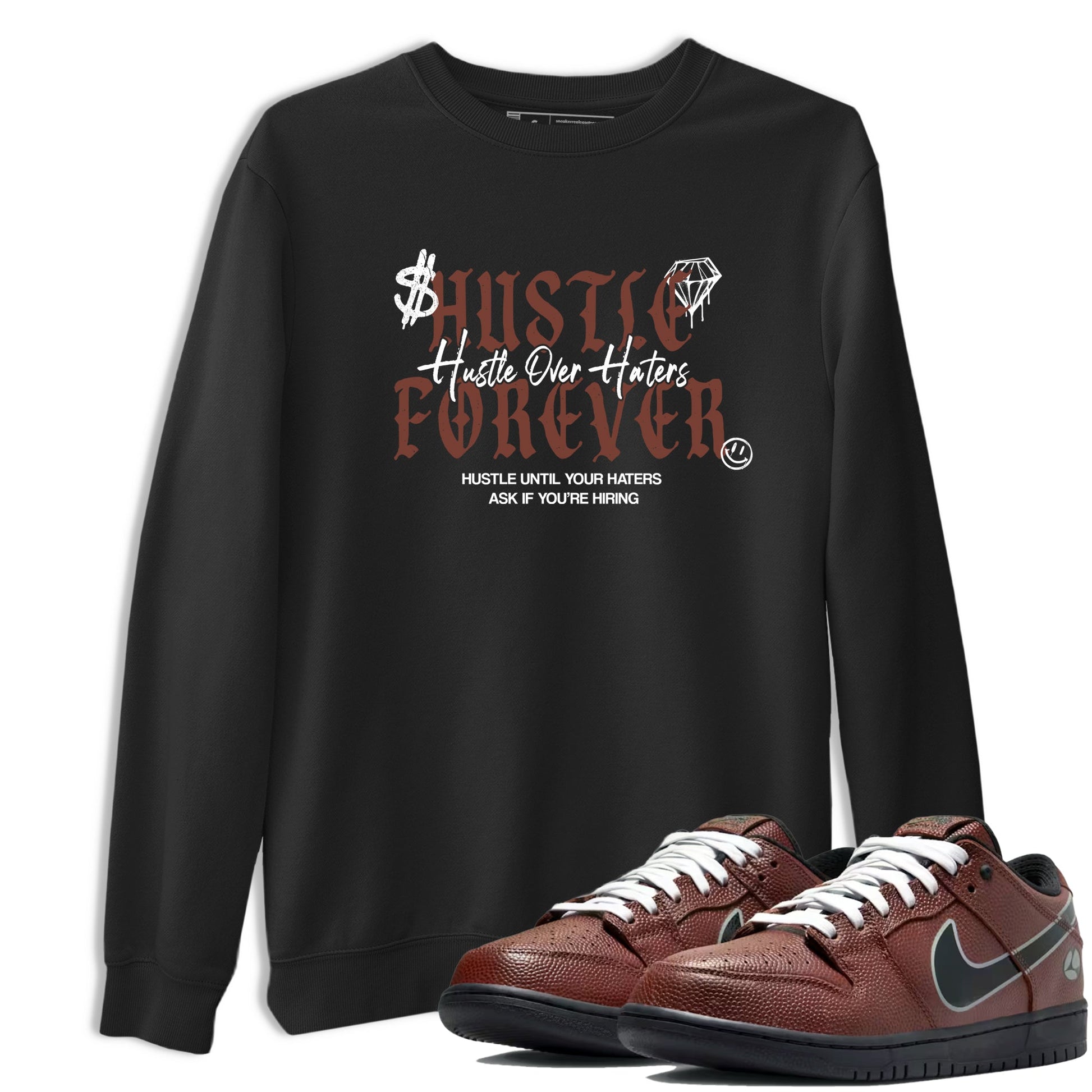 Sneaker match tees – Sneaker Tees To Match Dunk Low Football Shoes – Hustle Over Haters Tee Black 1