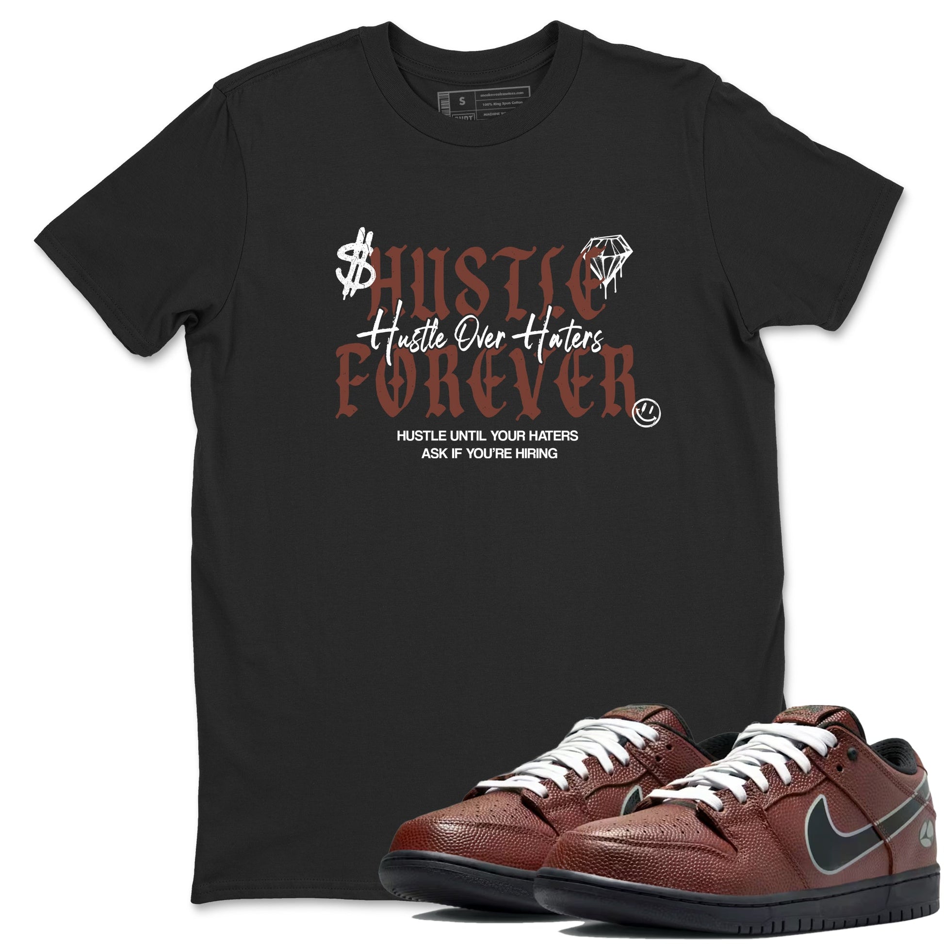 Sneaker match tees – Sneaker Tees To Match Dunk Low Football Shoes – Hustle Over Haters Tee Black 1