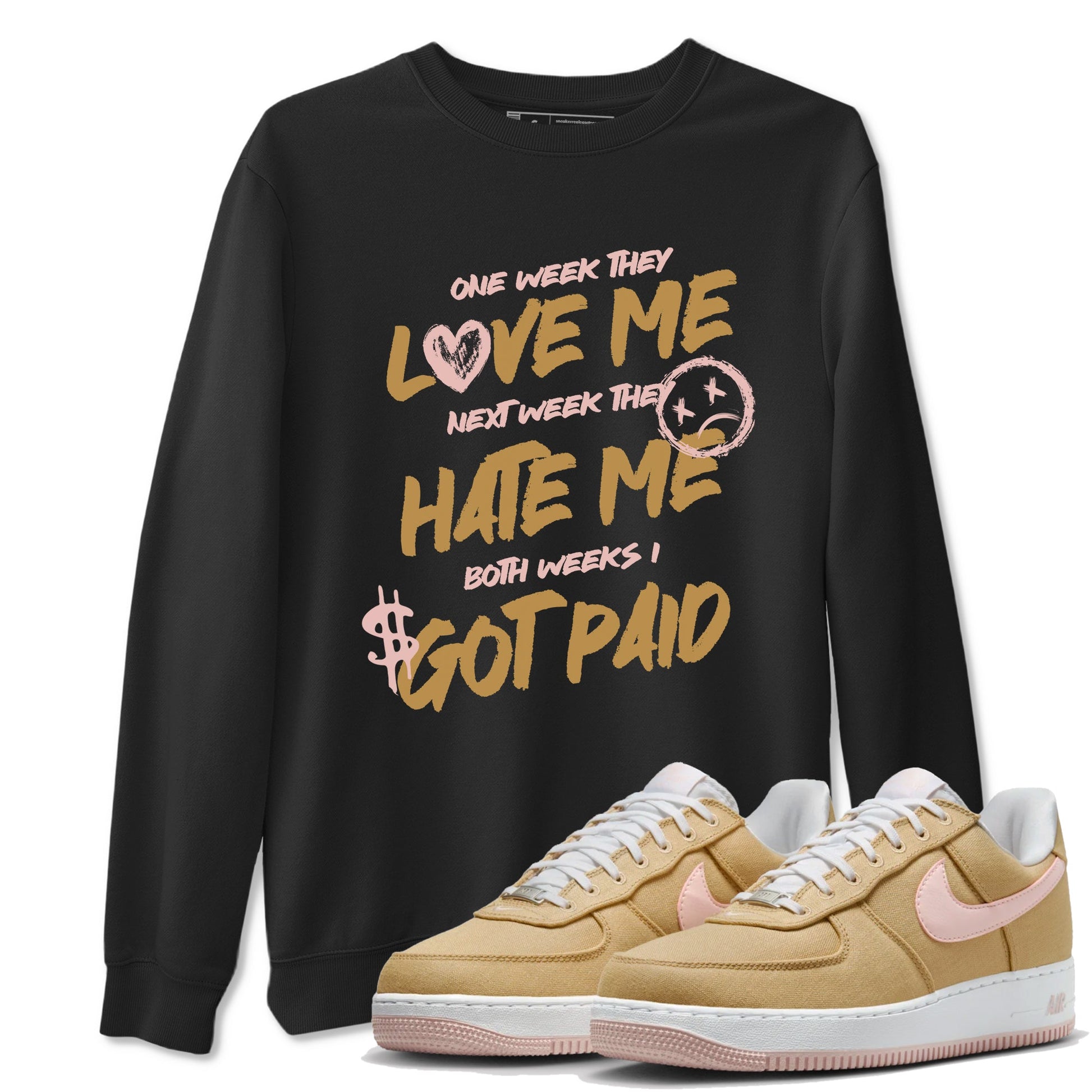 AF1 Linen shirts to match jordans I Got Paid sneaker match tees Air Force 1 Linen match shoes to clothes SNRT Sneaker Tees unisex cotton Black 1 shirts