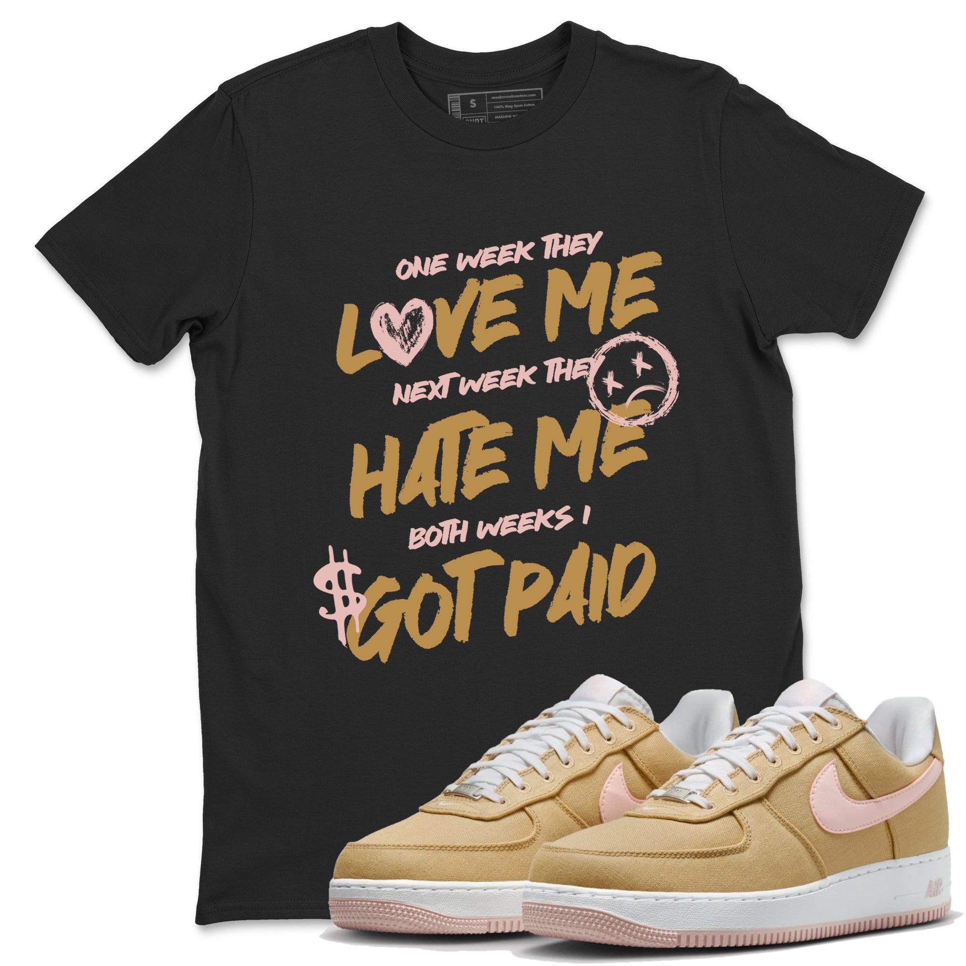 AF1 Linen shirts to match jordans I Got Paid sneaker match tees Air Force 1 Linen match shoes to clothes SNRT Sneaker Tees unisex cotton Black 1 shirts