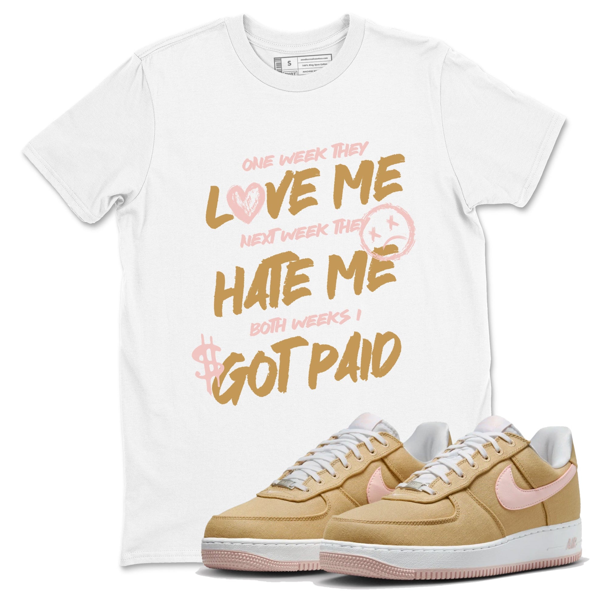 AF1 Linen shirts to match jordans I Got Paid sneaker match tees Air Force 1 Linen match shoes to clothes SNRT Sneaker Tees unisex cotton White 1 shirts