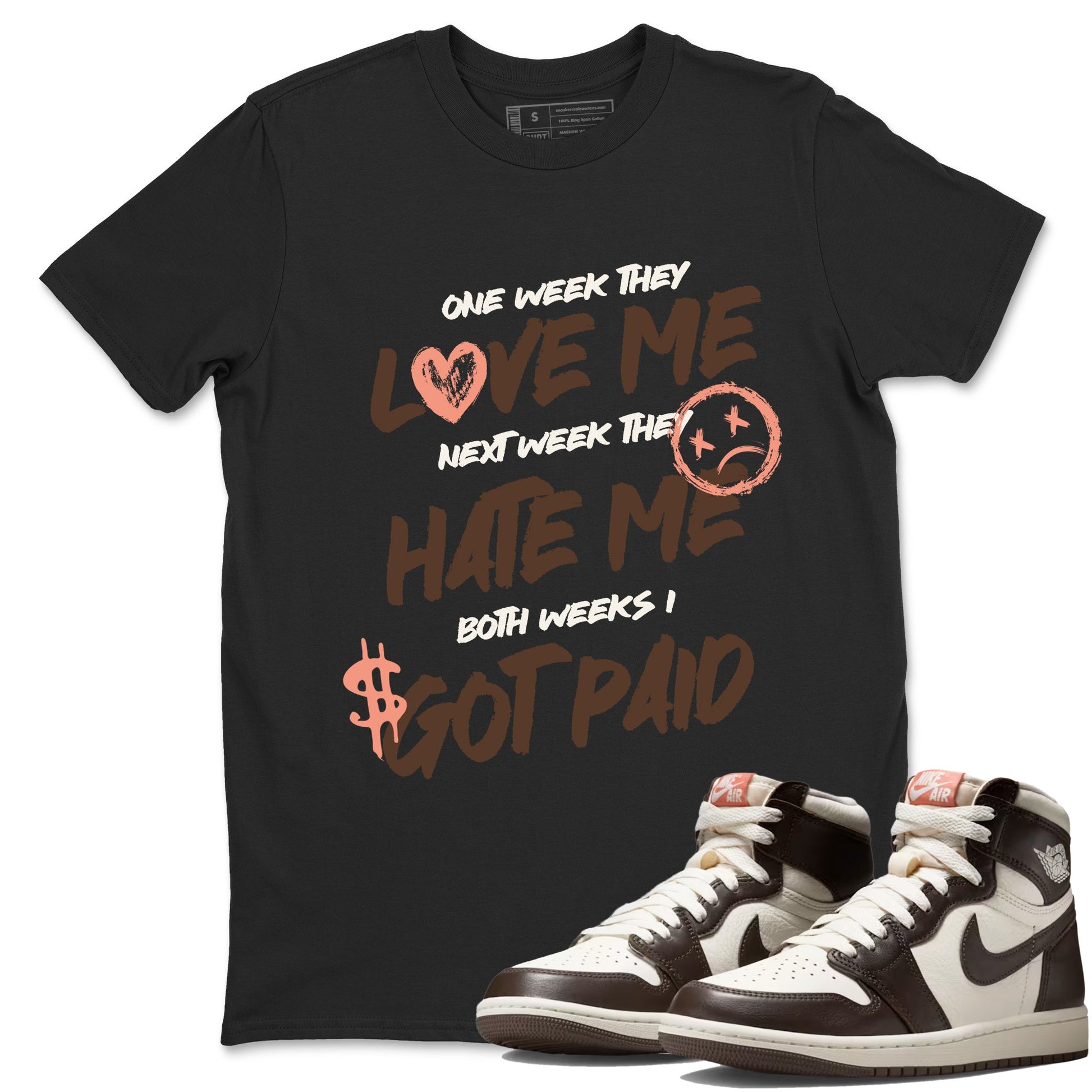 Sneaker match tees – Sneaker Tees To Match Air Jordan 1 Baroque Brown Shoes – I Got Paid Tee Black 1