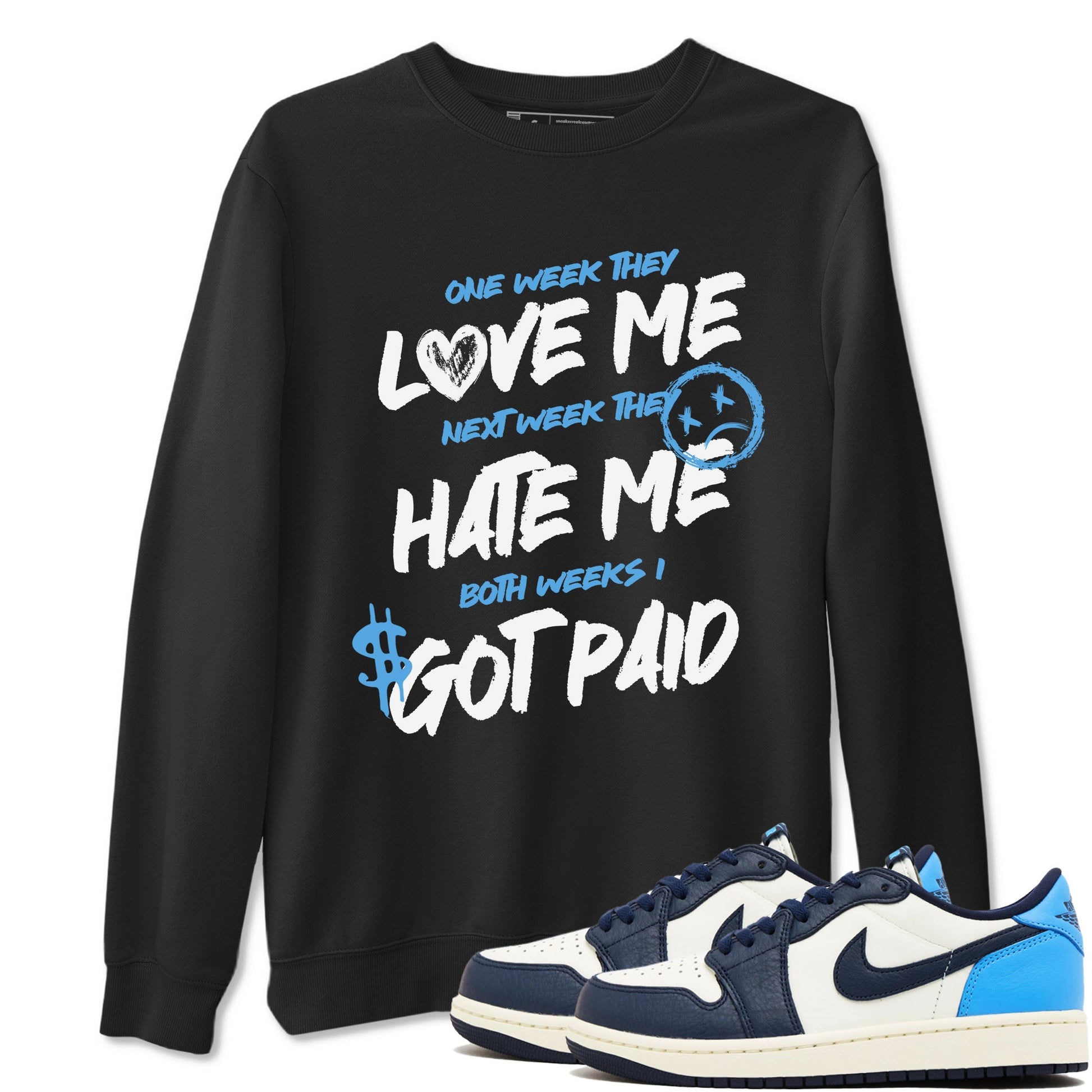 1s Obsidian shirts to match jordans I Got Paid shirts to match Jordans AJ1 Retro Low OG Obsidian match shoes to clothes SNRT Sneaker Tees unisex cotton Black 1 shirts
