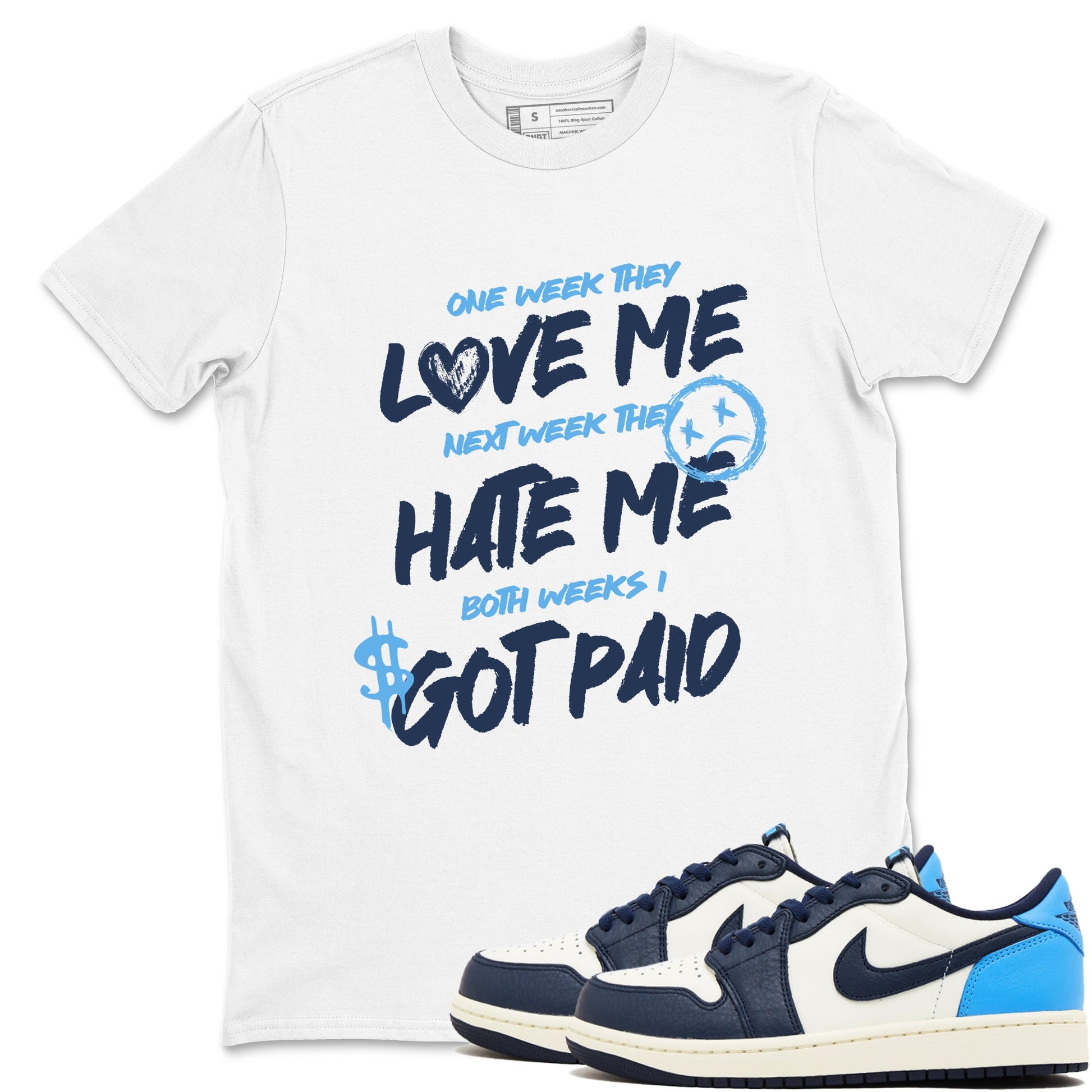 1s Obsidian shirts to match jordans I Got Paid shirts to match Jordans AJ1 Retro Low OG Obsidian match shoes to clothes SNRT Sneaker Tees unisex cotton White 1 shirts